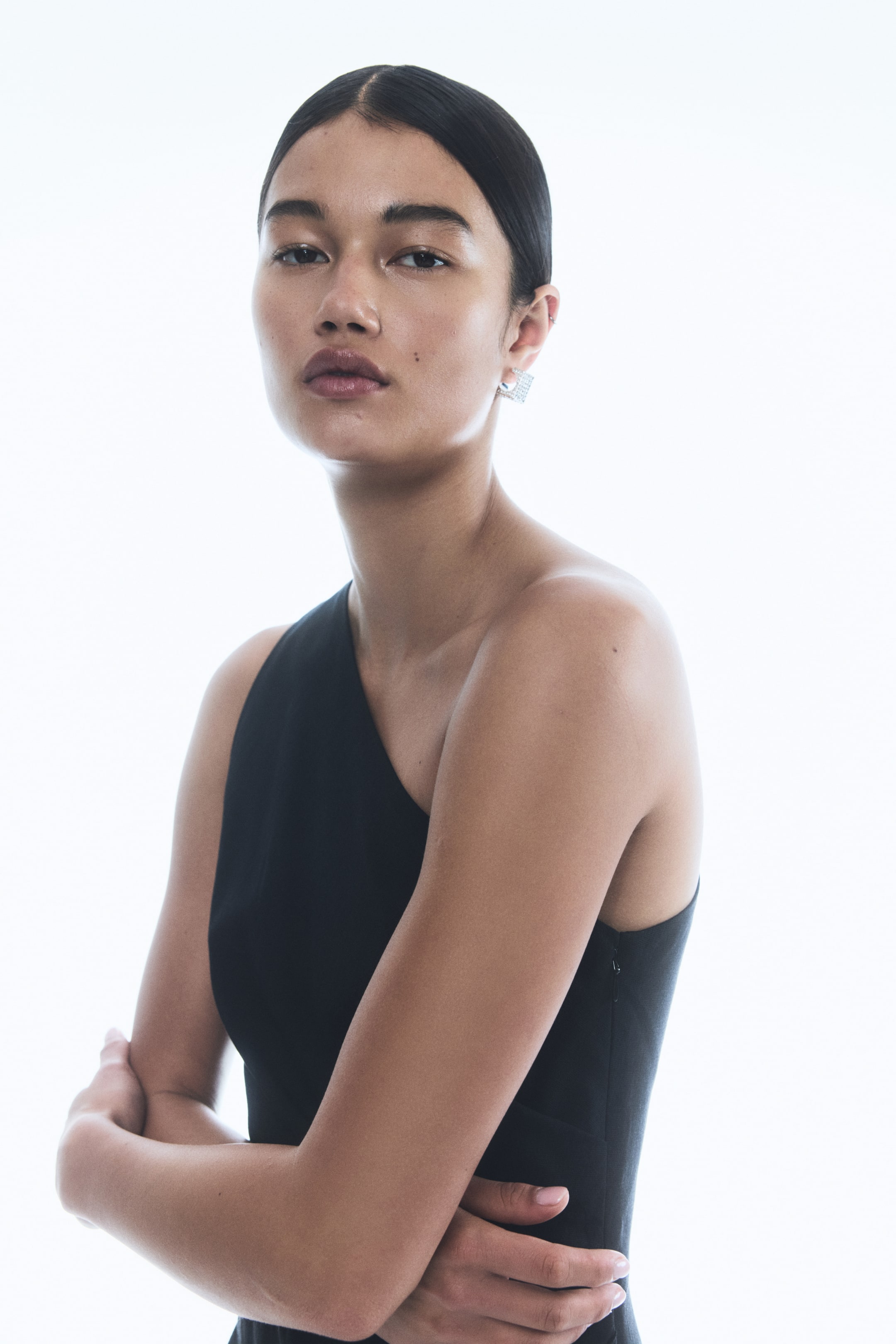 View larger image: Draped One Shoulder Dress - Black - Ladies | H&M AU 3