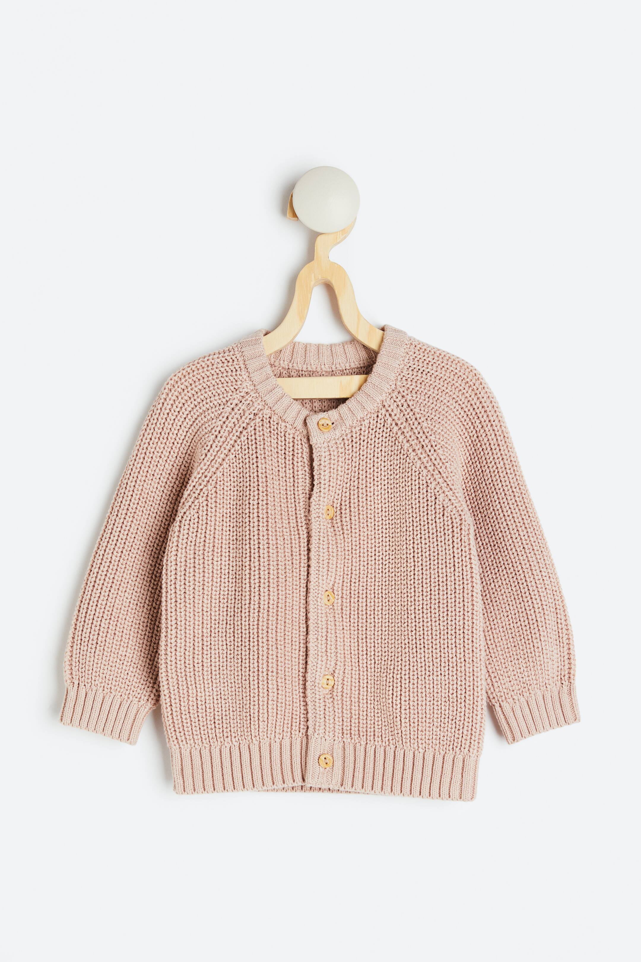 Ver imagem maior: Casaco em malha canelada - Rosa bege claro - CRIANÇA | H&M PT 1