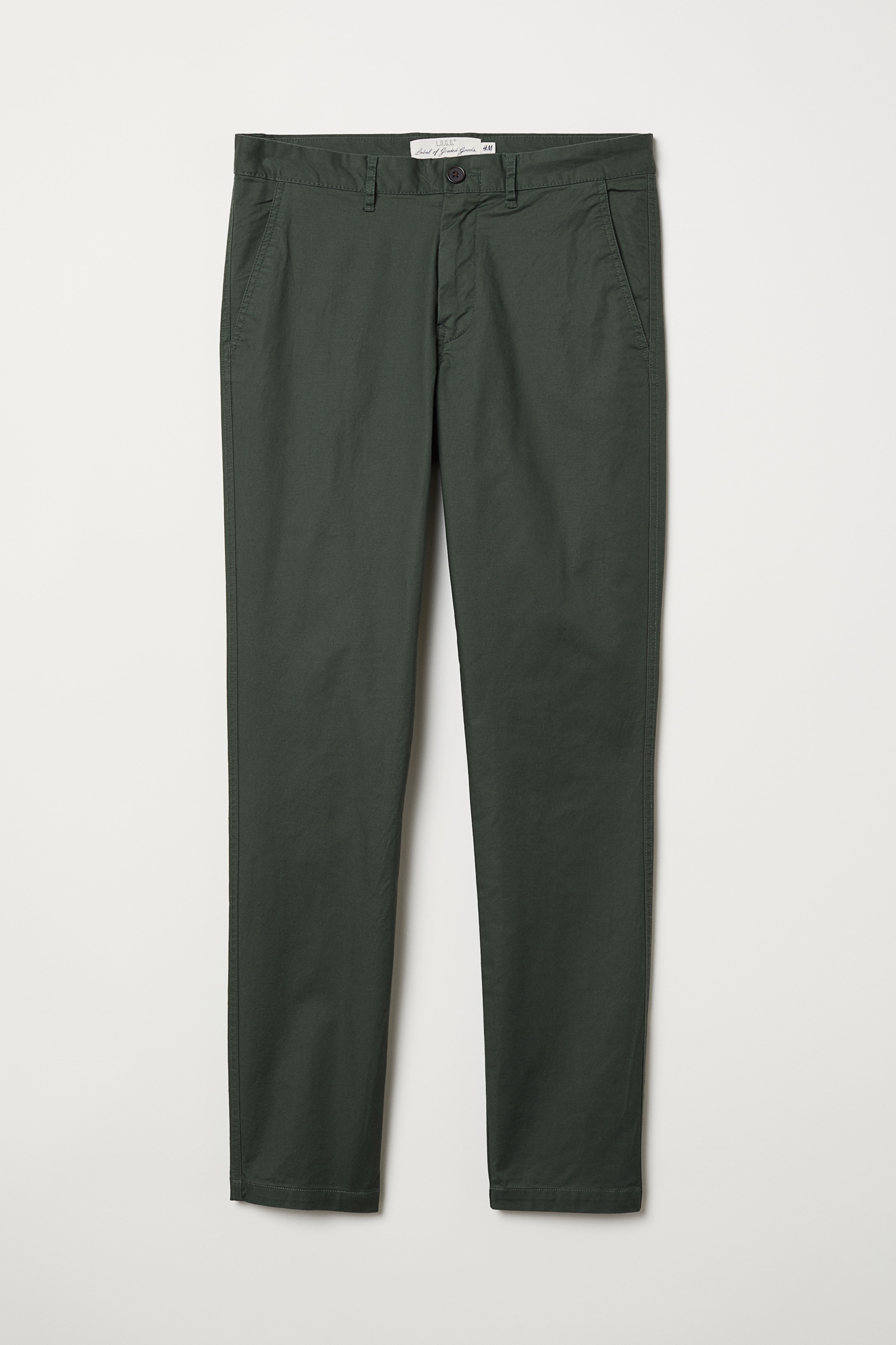 Skinny Fit Cotton Chinos Regular waist Long Dark green Men H M CA