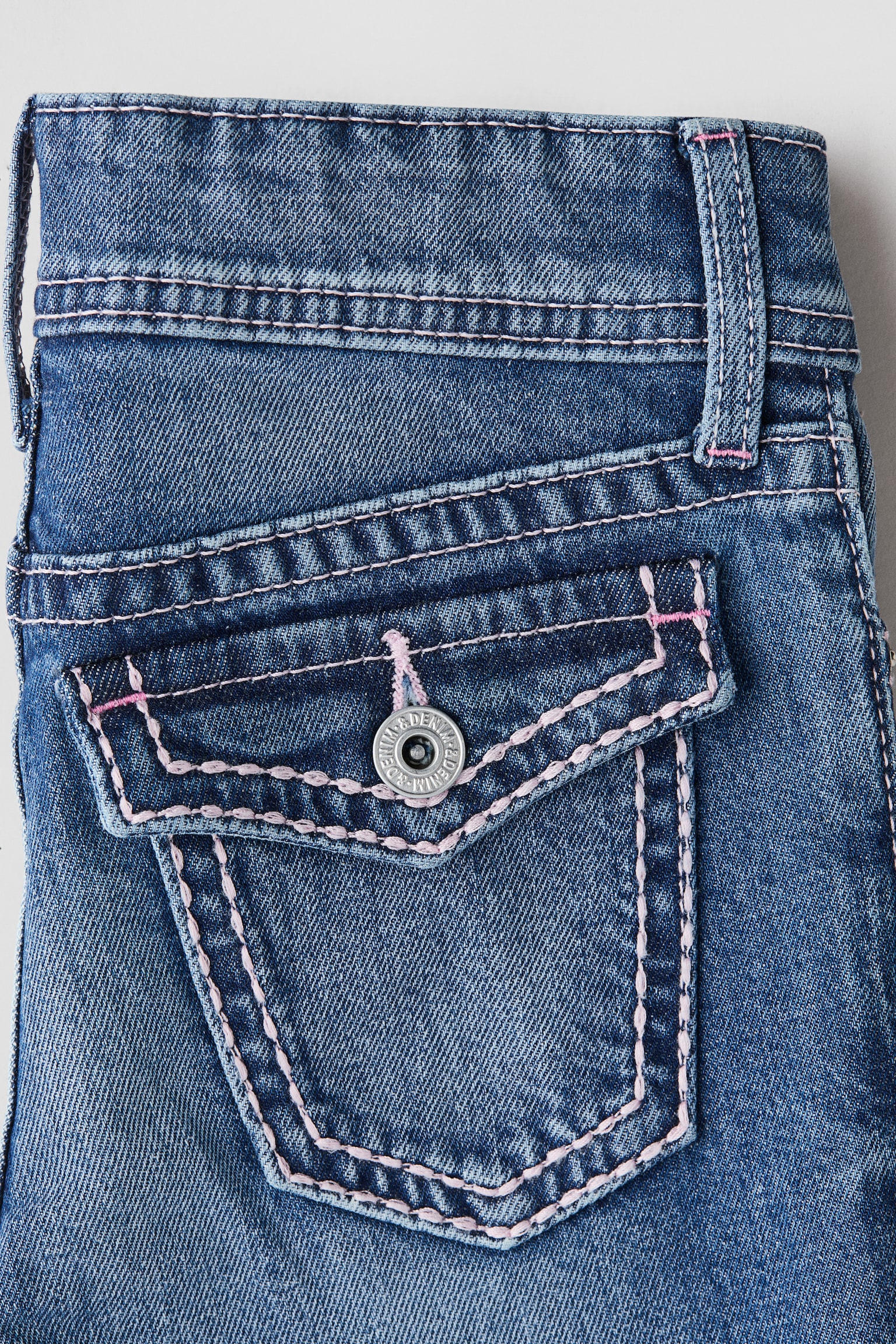 Flared Leg Low Jeans - Denim blue/Light pink/Light denim blue/Light denim grey/Denim grey - 3