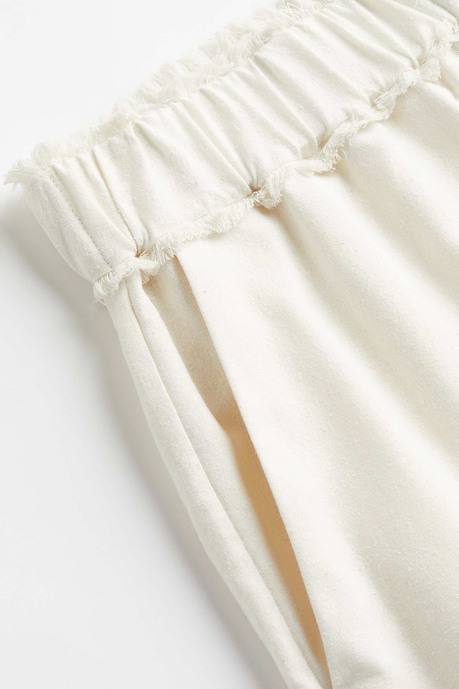 Fringe-trimmed silk shorts - White - 2