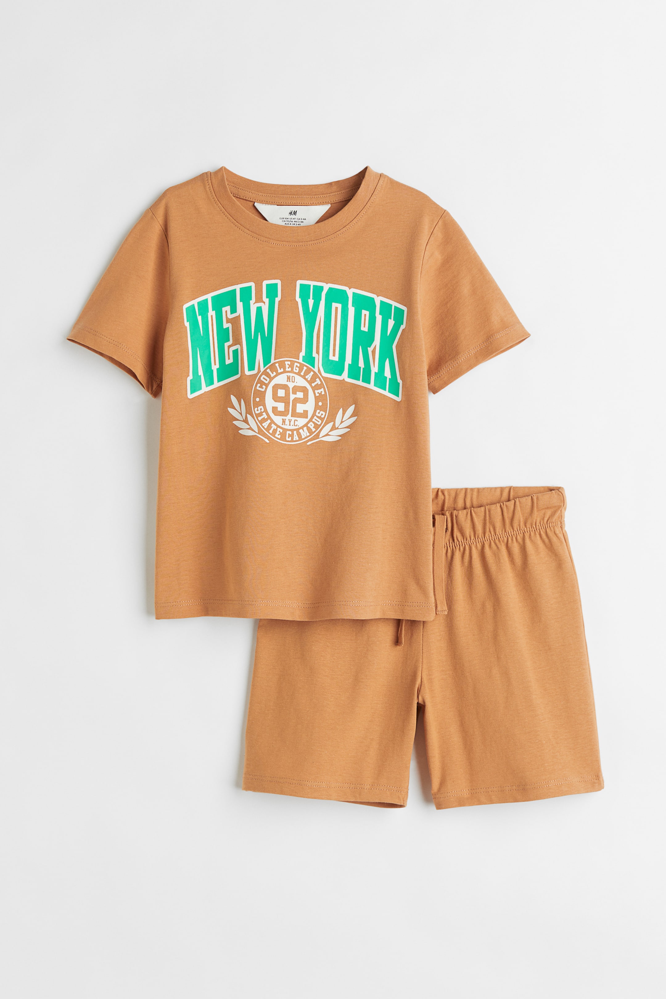 Xem ảnh lớn hơn: Bộ 2 món vải cotton jersey - Màu be đậm/New York - Kids | H&M VN 1