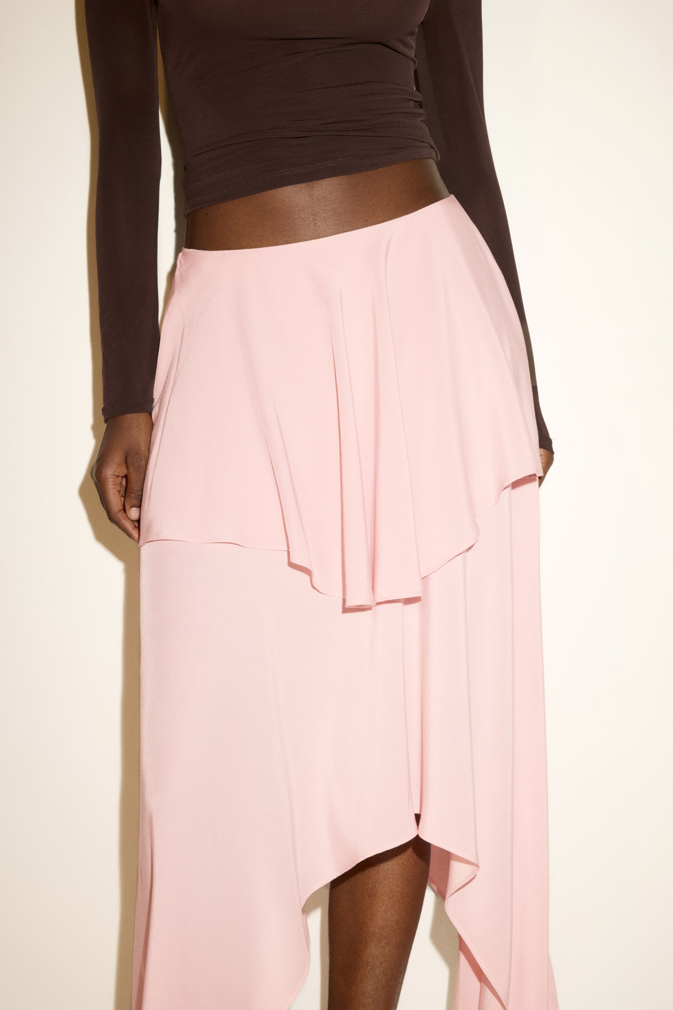 Flounced Viscose-Blend Skirt