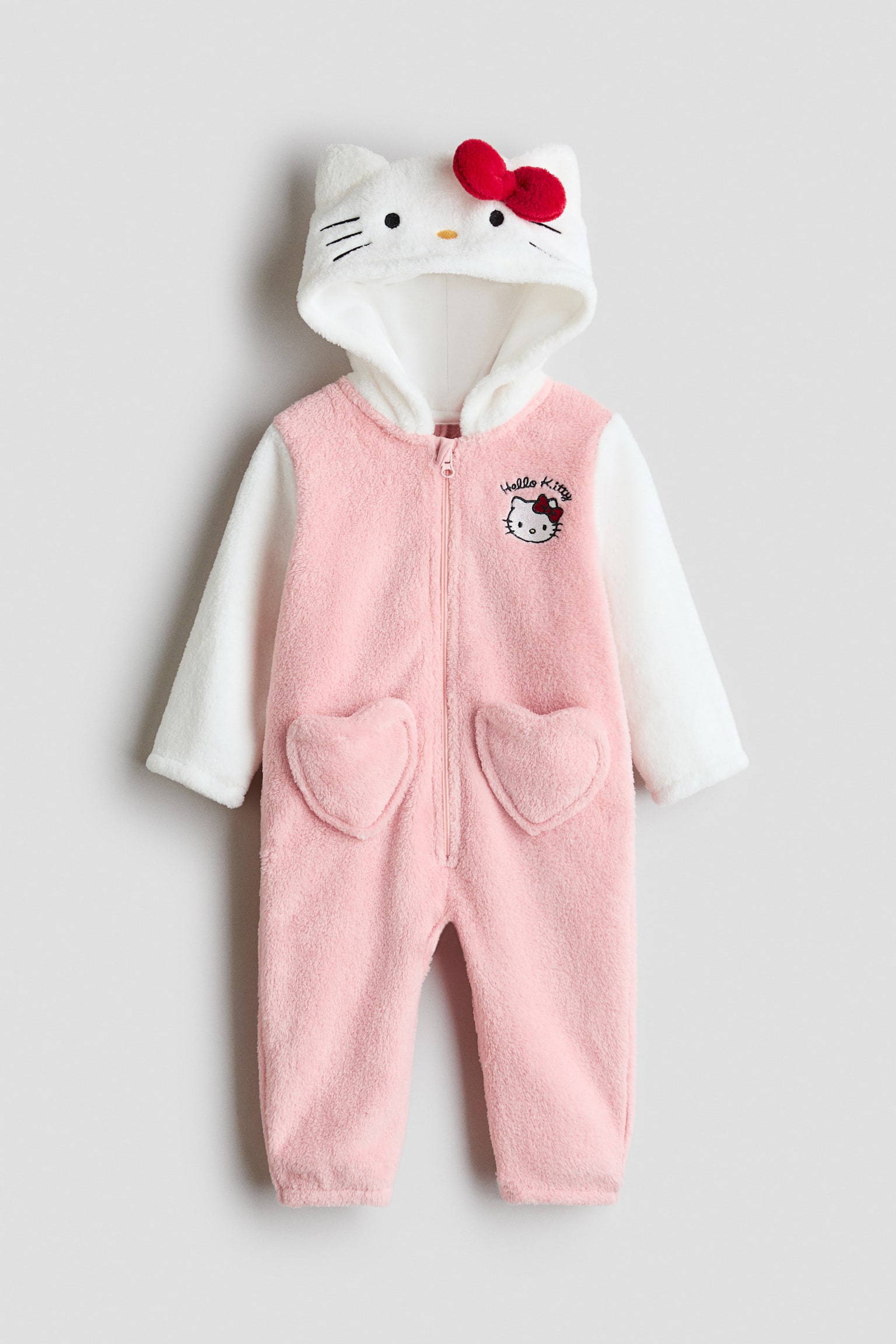 Mono en tejido peluche con aplicaciones - Rosa claro/Hello Kitty