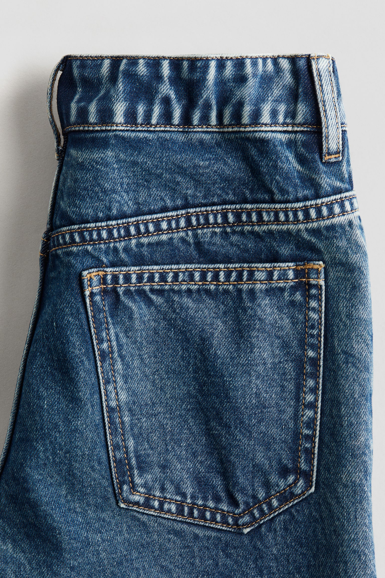 Детские джинсы H&M Embroidered-Detail Loose-Fit, цвет: Джинсовый синий — фото 5