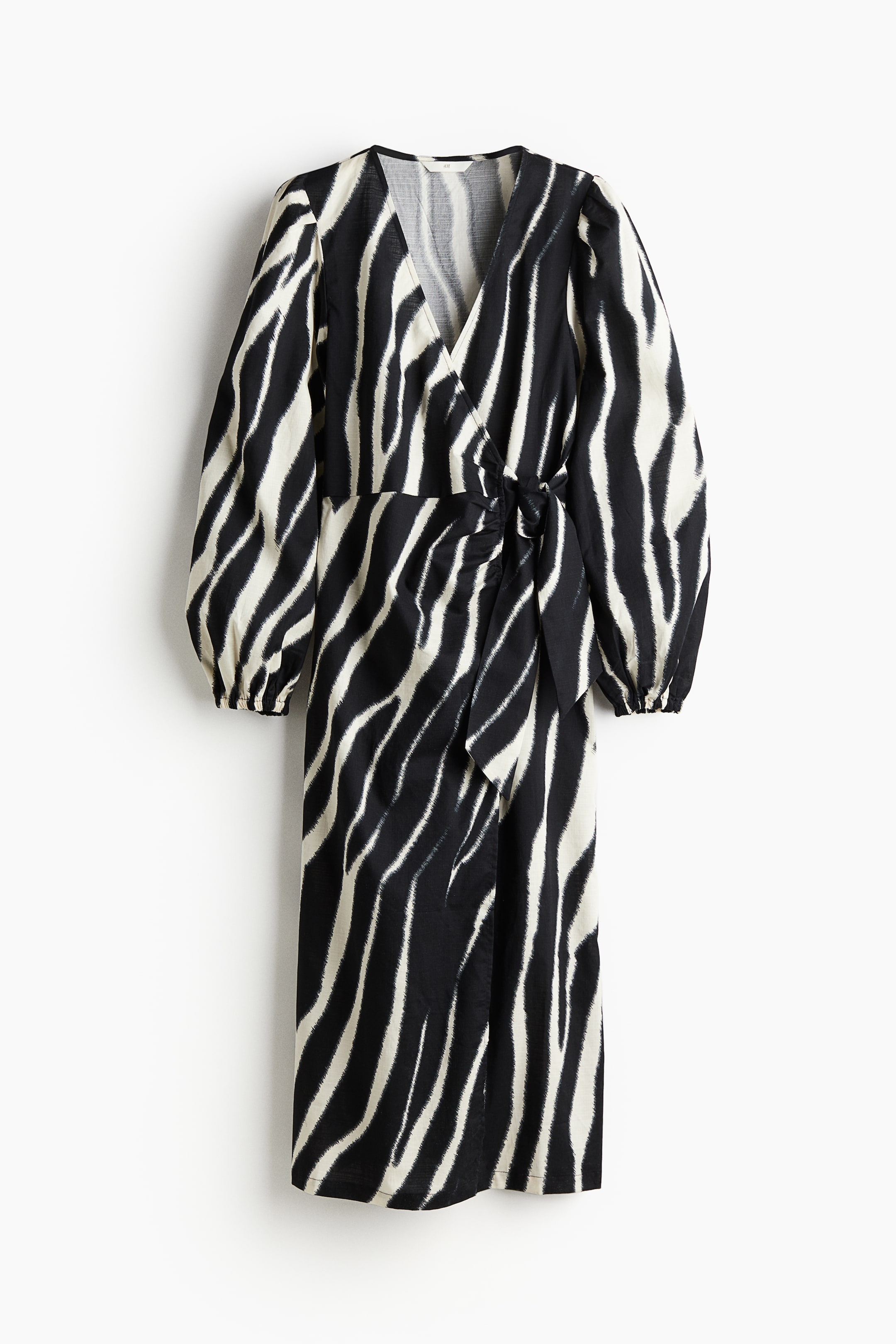 Cotton Wrap Dress Black Zebra Print Ladies Handm Us