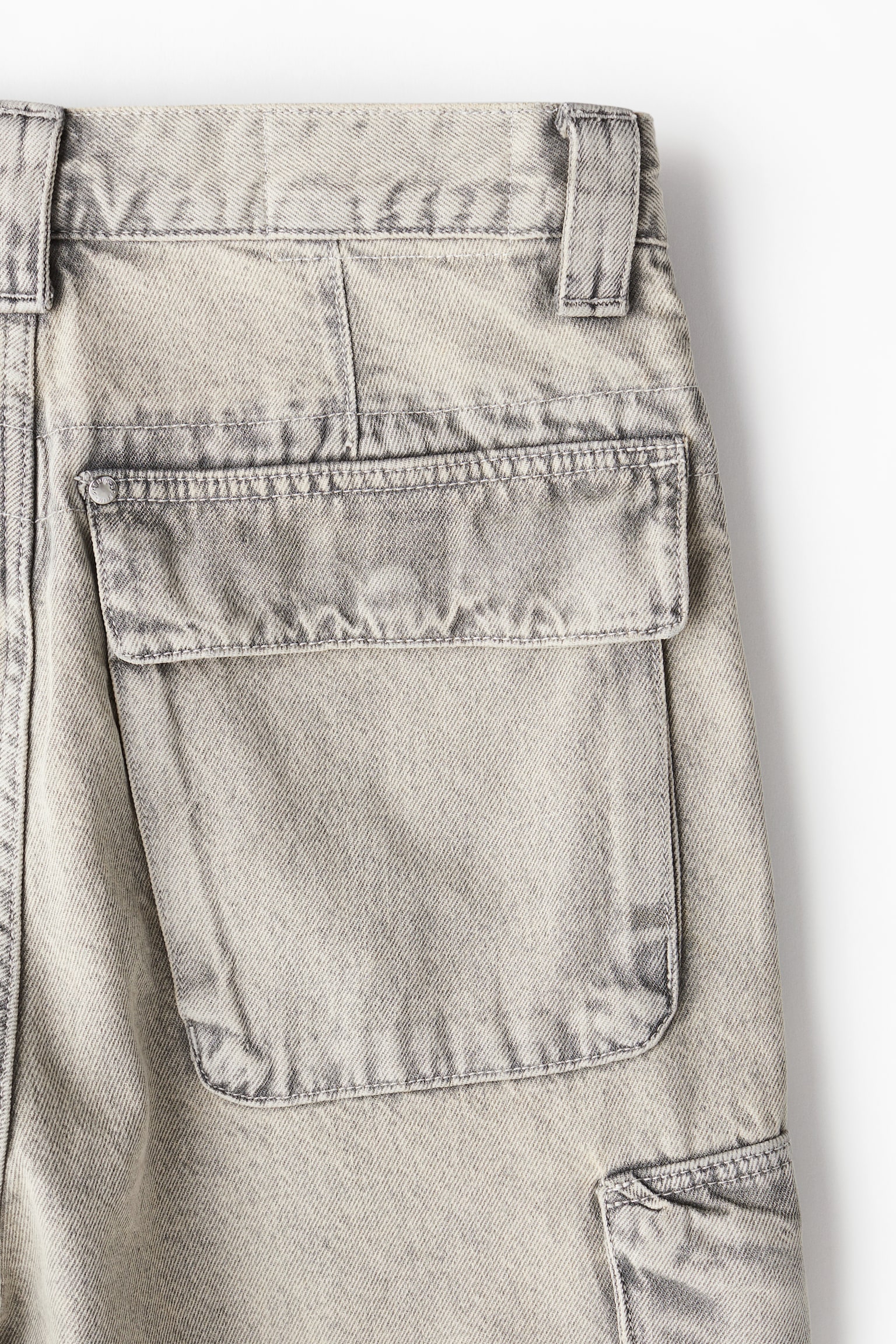 Loose Denim cargo shorts - Denim beige/Denim black - 5