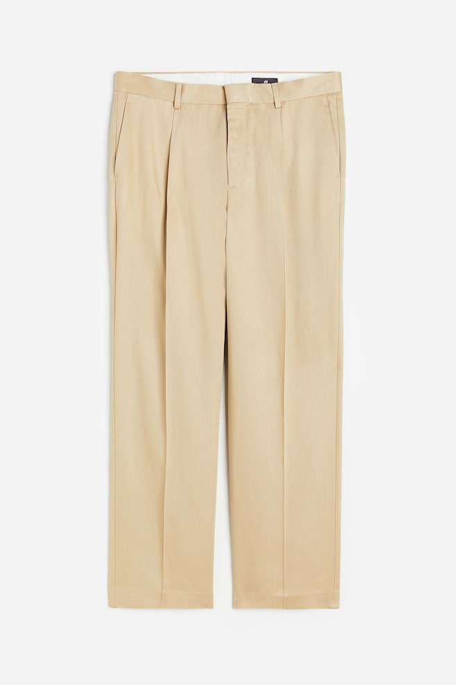 Relaxed Fit Lyocell suit trousers - Beige/Light purple/Sage green - 1
