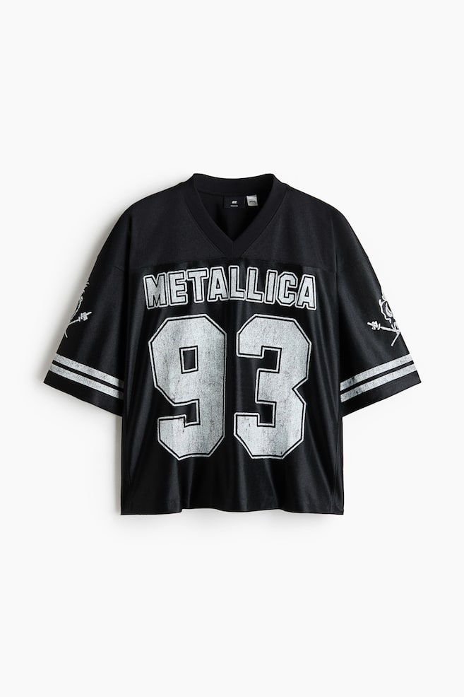 Oversized Printed T-Shirt - Black/Metallica - 1