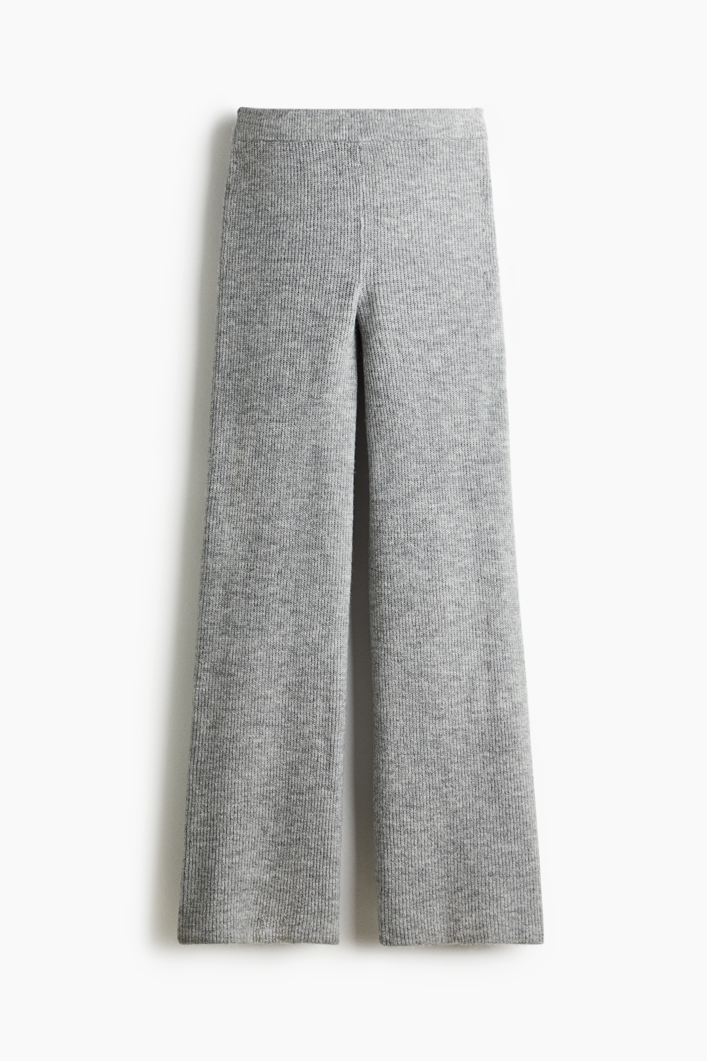 Rib Knit Pants - Grey marle/Dark brown