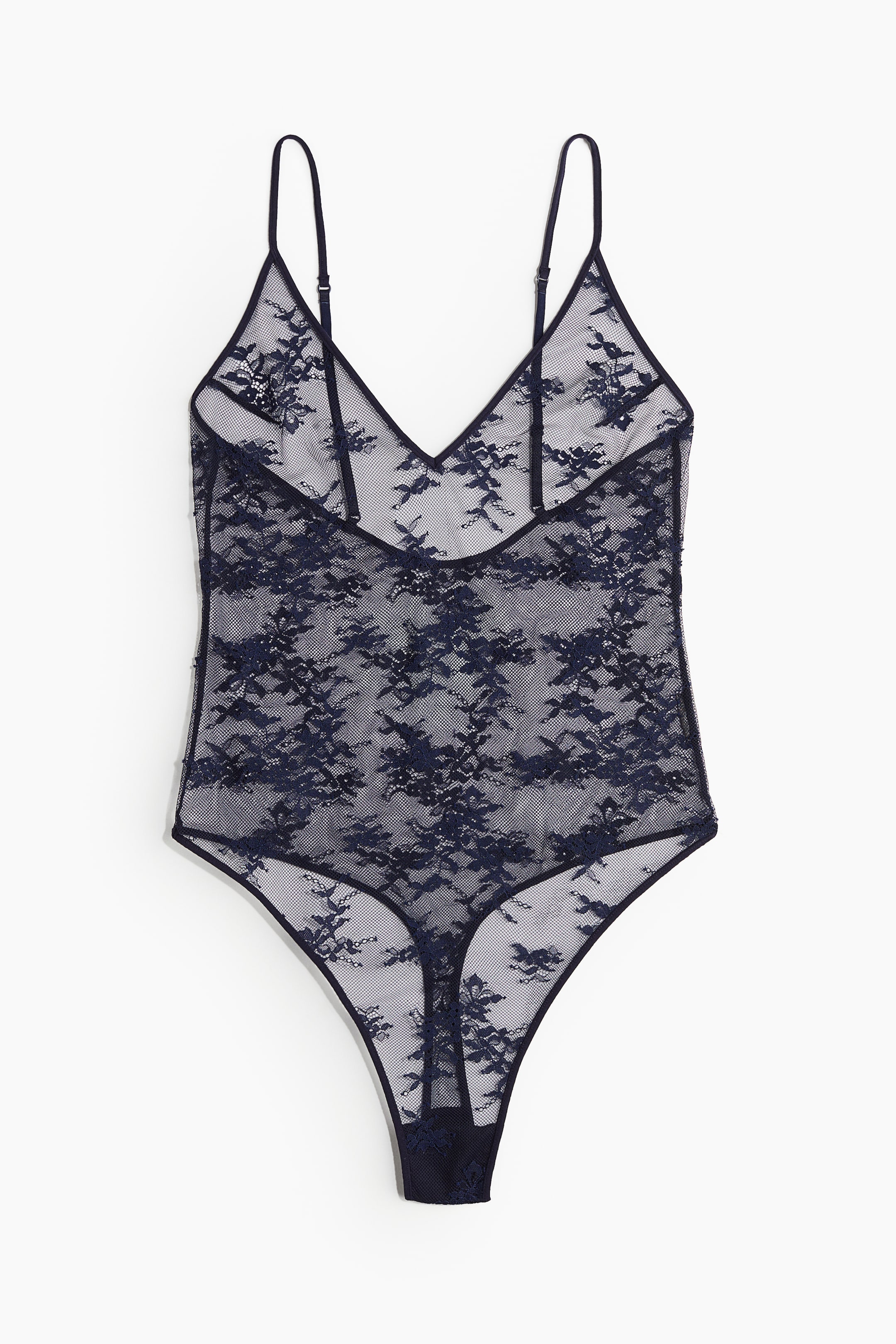 Body string en dentelle - Bleu marine - FEMME | H&M BE