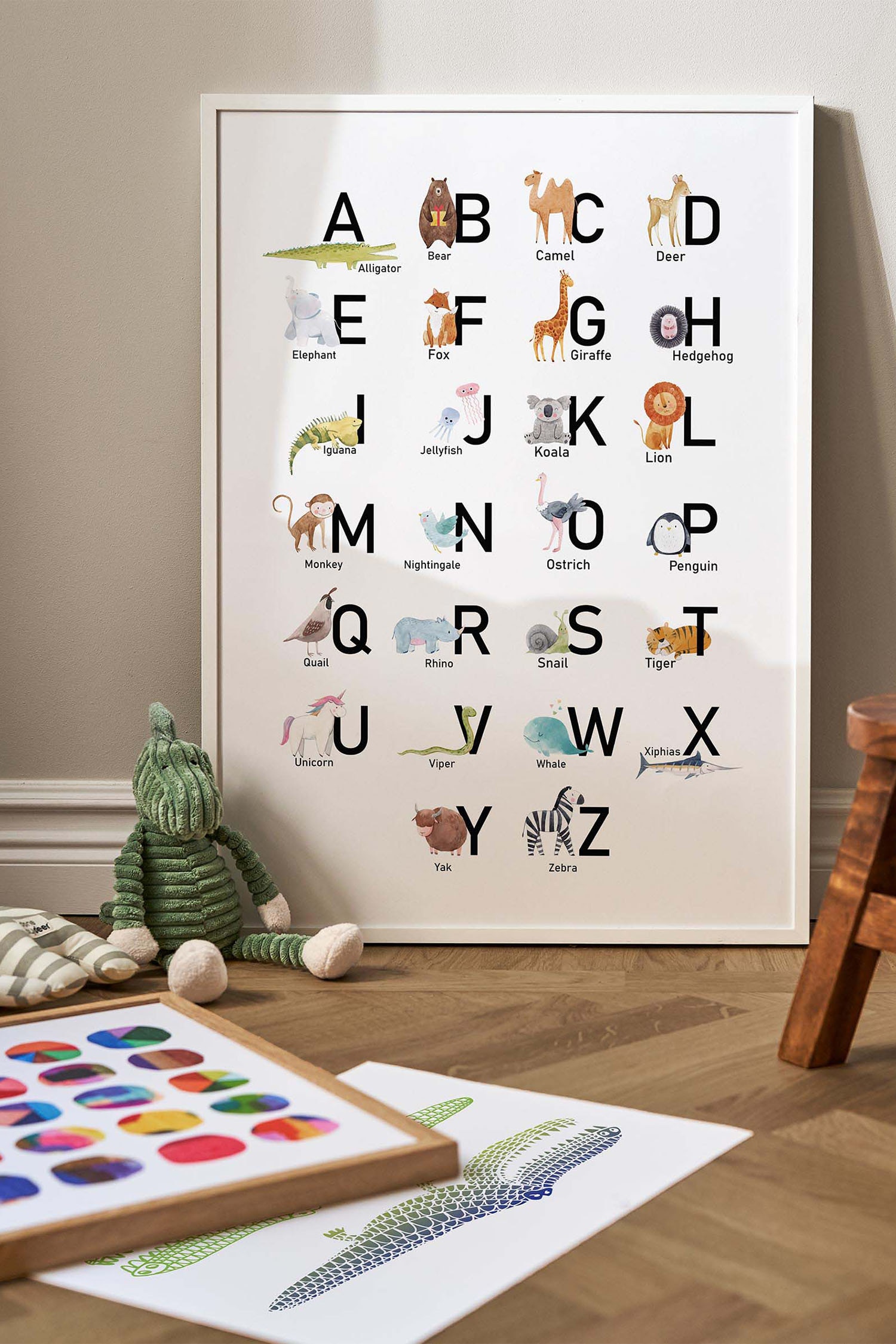 Animal Abc Poster - Weiß/schwarz