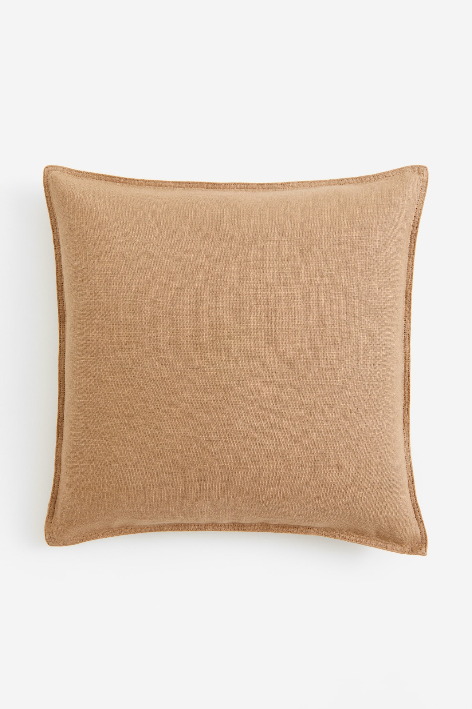 Washed linen cushion cover - Beige/Dark khaki green/Linen beige/Light blue/Greige/Dark red/Light brown/Greige/Apricot/Light purple/Yellow/Green/Dark chocolate brown/Royal blue - 1