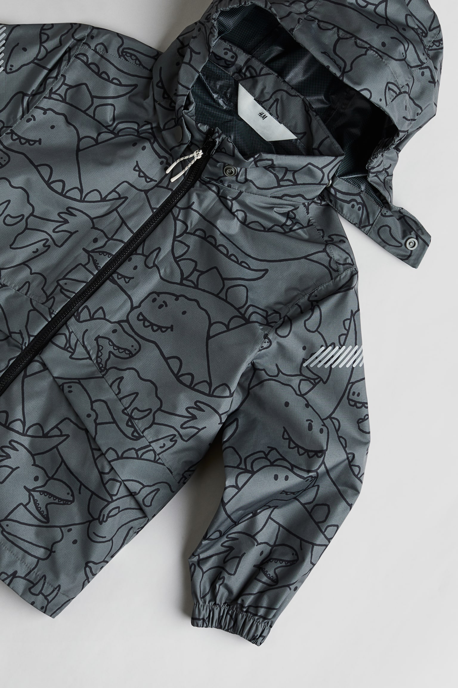 Rain Jacket - Dark grey/Dinosaurs/Dusty pink - 3