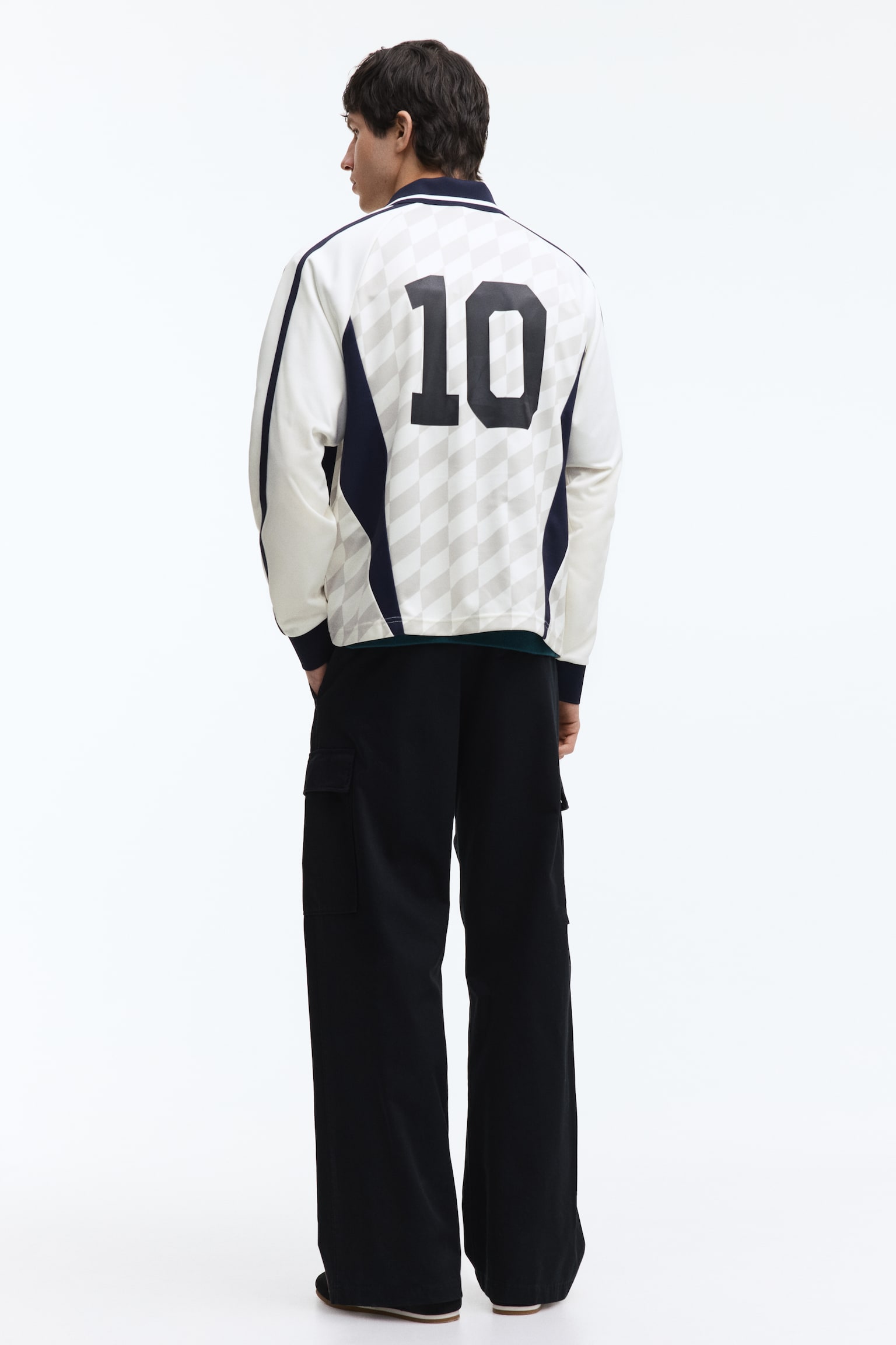Loose Fit Printed football shirt-White/USA Golden 10 - 6