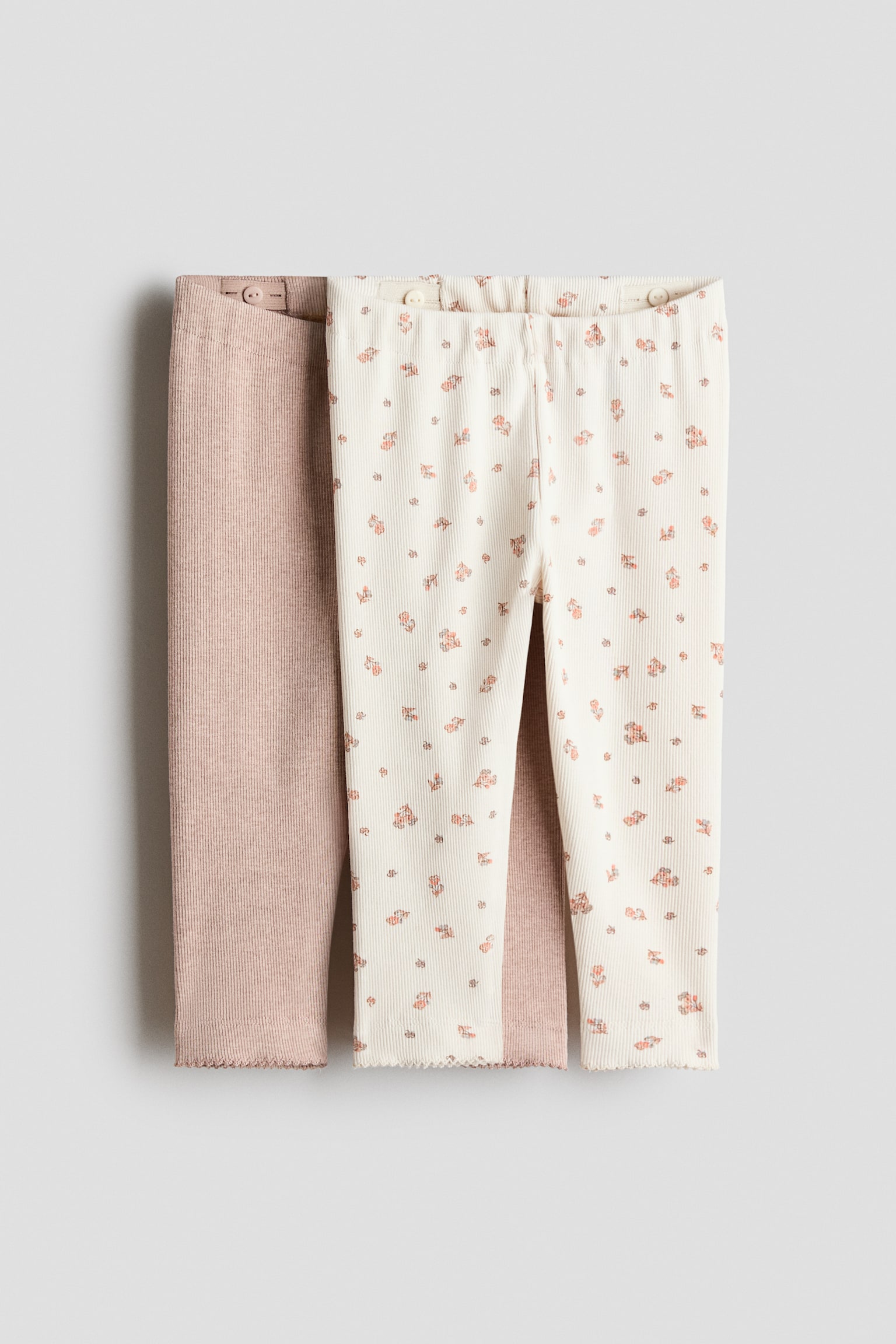 2-Pack Ribbed Cotton Leggings - 1