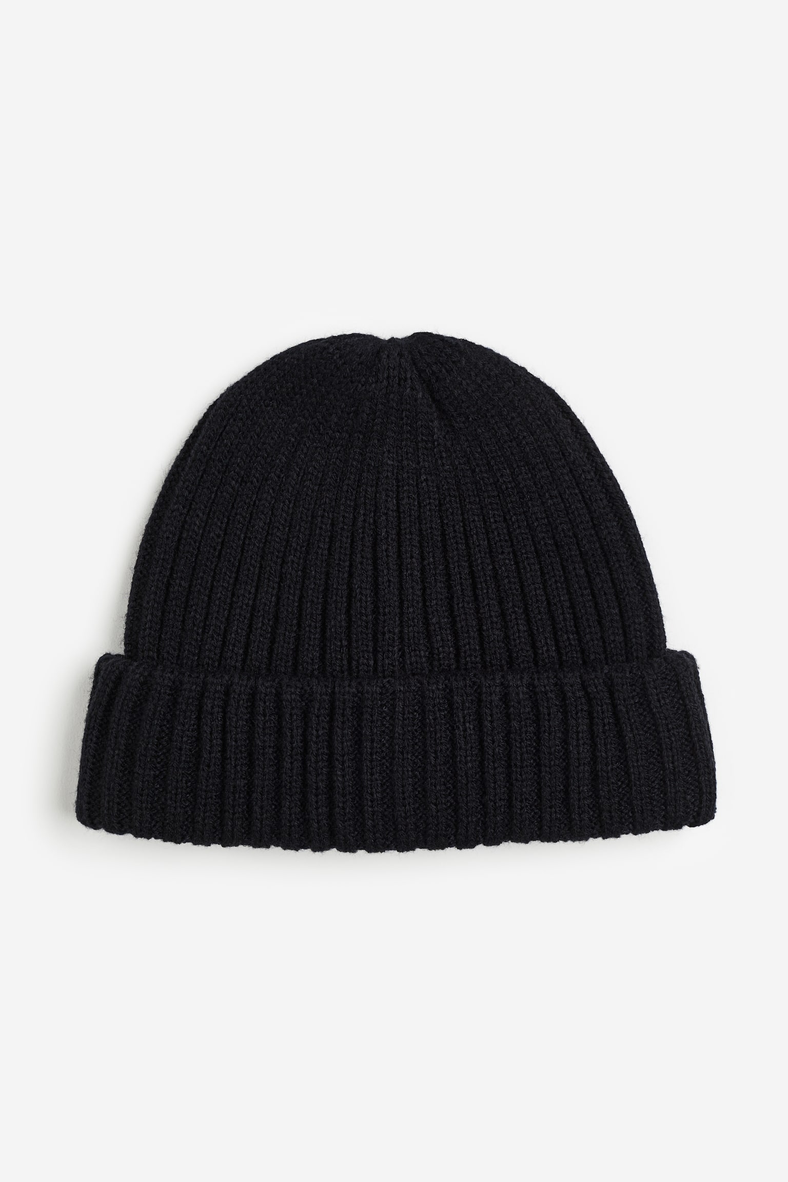 Rib Knit Beanie - Black - 1