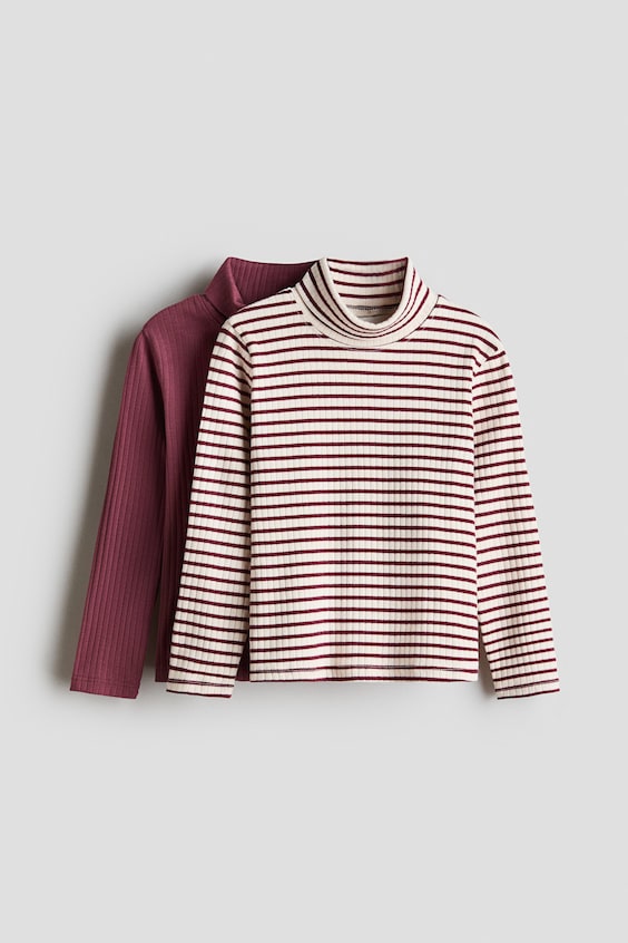 Детские топы H&M 2-pack Ribbed Turtleneck Tops