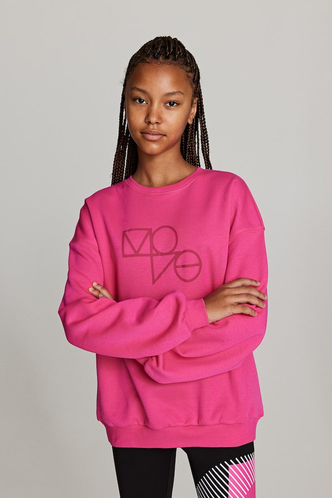 Sports sweatshirt - Bright pink - 1
