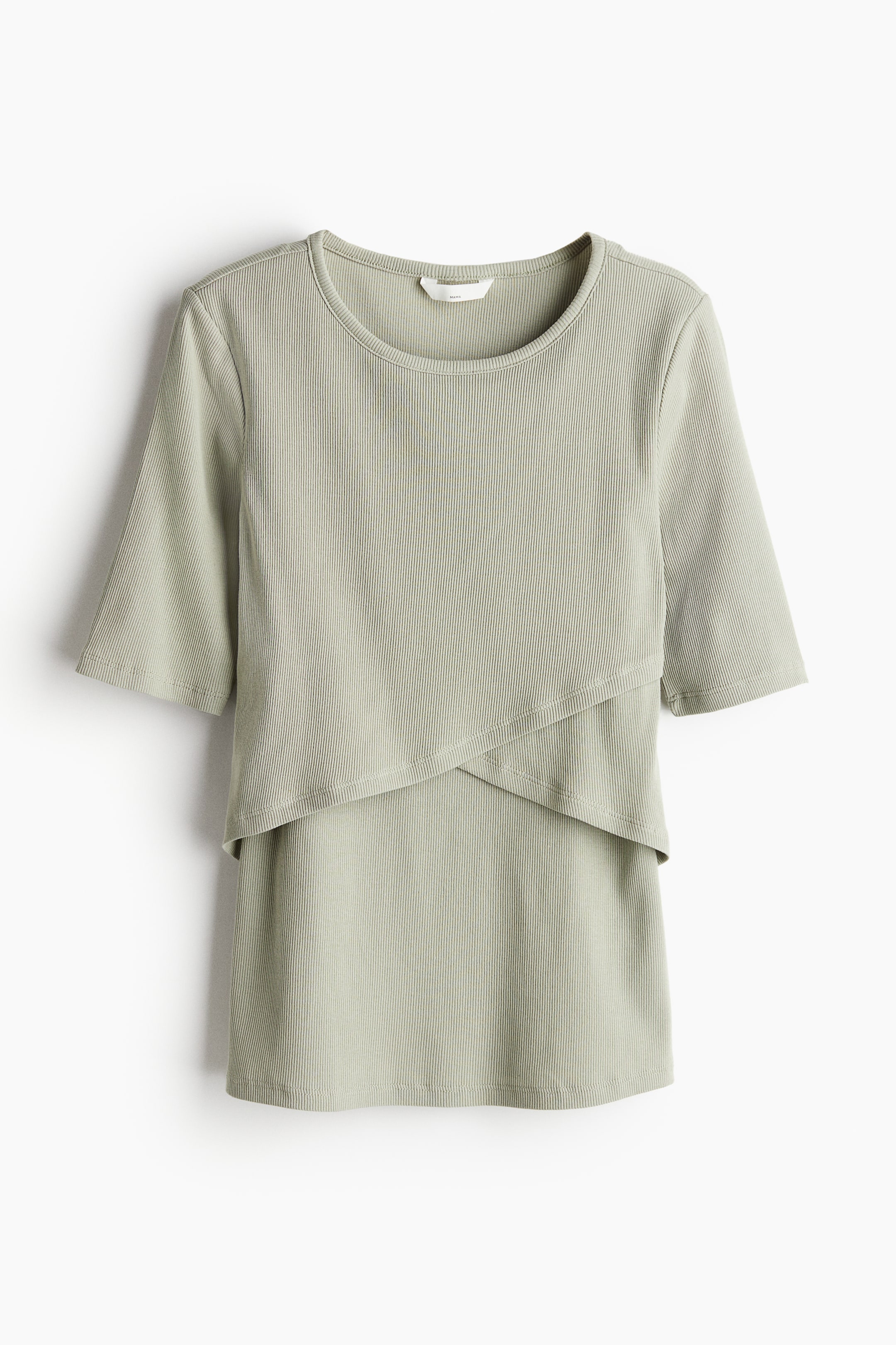 Mama 2 Pack Before And After Nursing Tops Khaki Green Striped Ladies