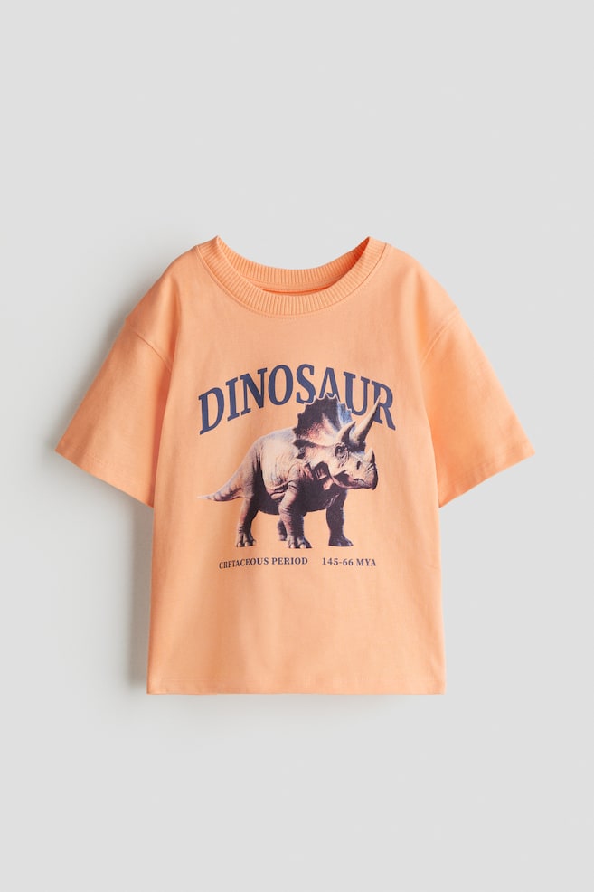 Printed T-Shirt - Orange/dinosaur/White/Boston Garage Club/Dark turquoise/Pacific/White/New York Diner - 1