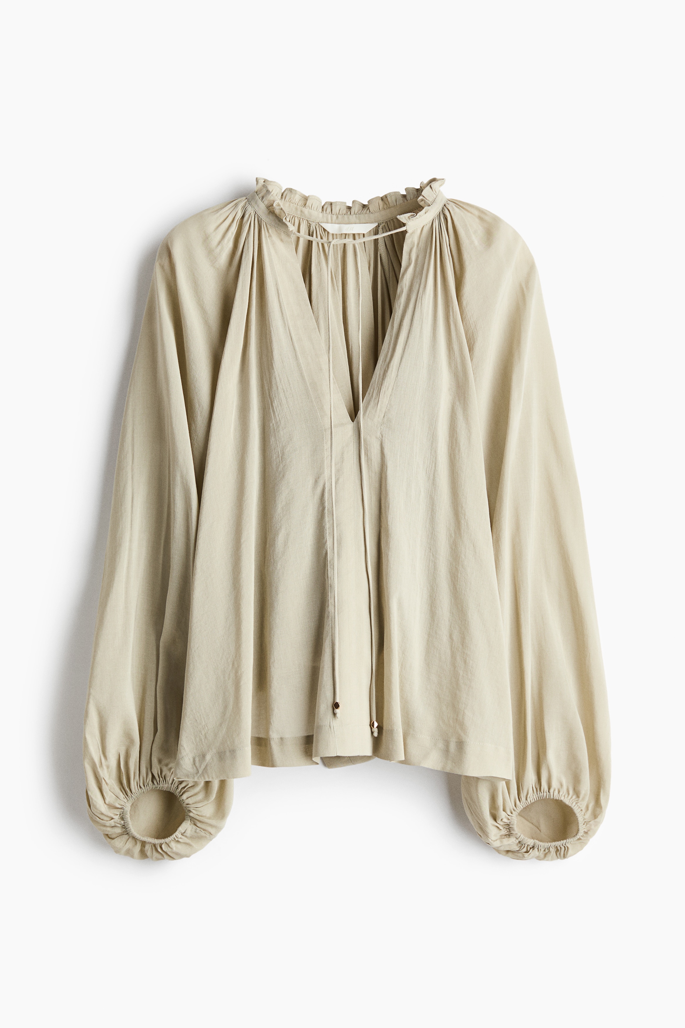 Blusa oversize en mezcla de algodón - Beige empolvado claro