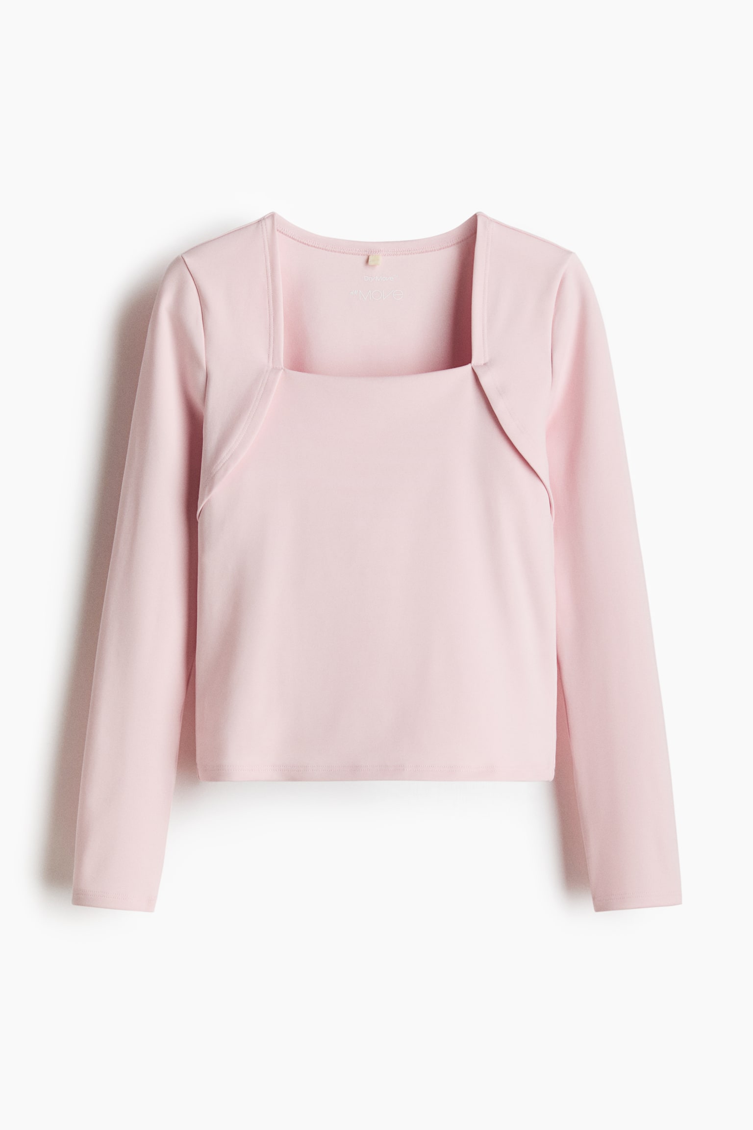 Long-sleeved sports top with DryMove™ - Rosa claro/Negro