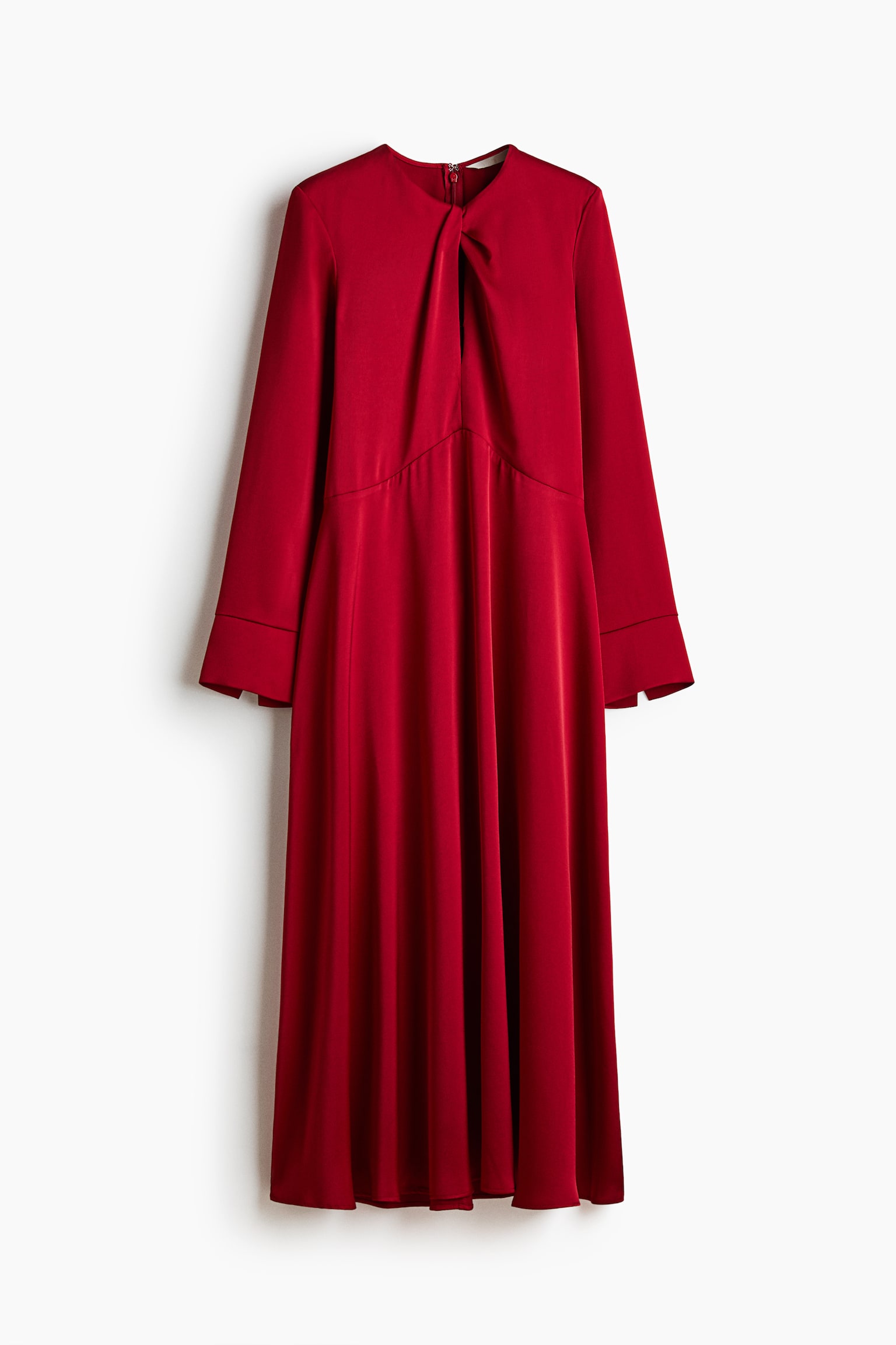 Twist-detail satin dress - Dark red - 2