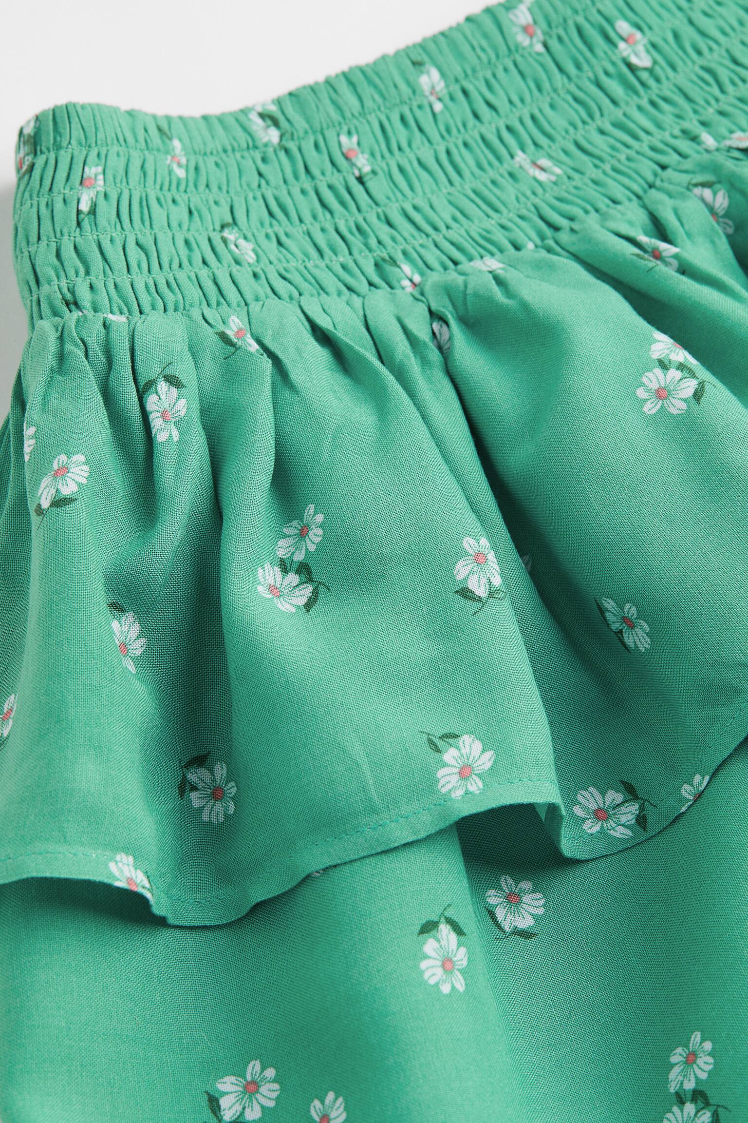 Tiered skirt - Green/Floral - 2