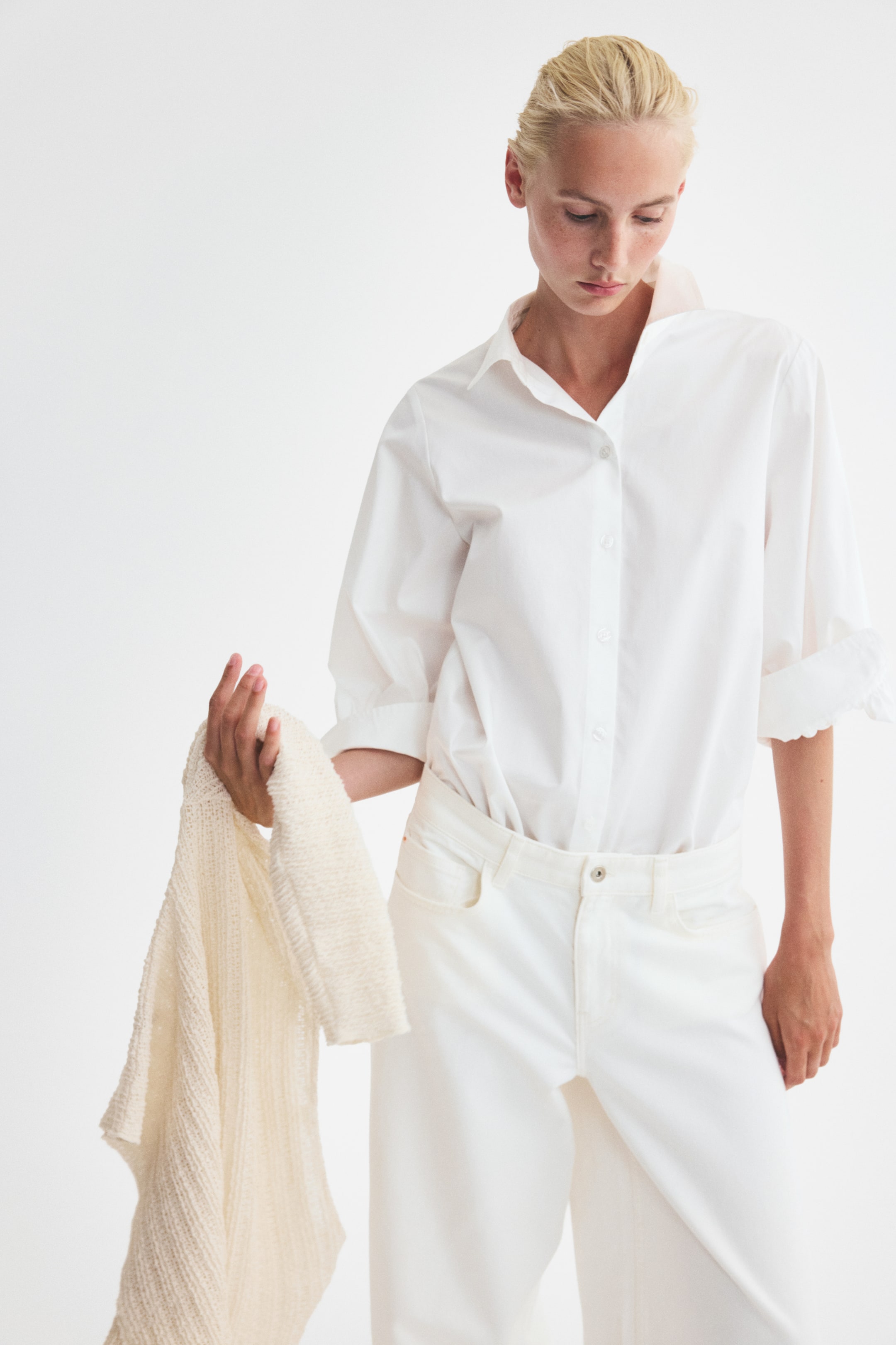 Balloon-Sleeved Cotton Shirt