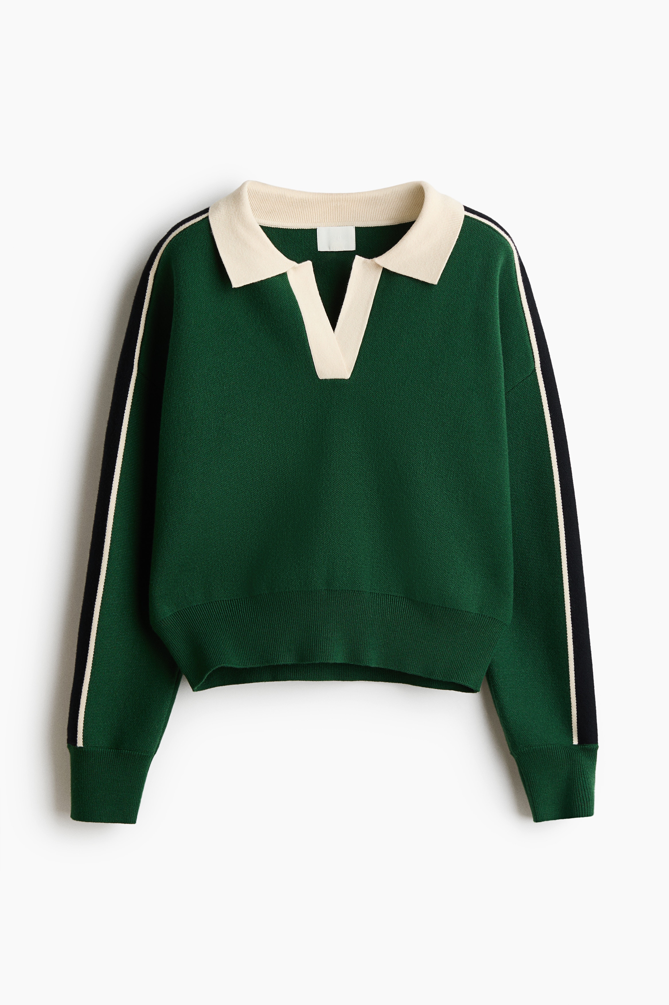 Oversized Polo Shirt - Dark green/Bright blue/striped/Navy blue/striped