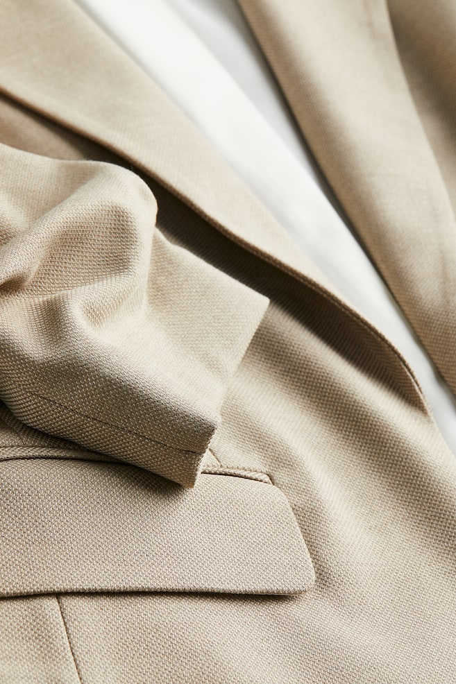 Gathered-sleeve blazer - Beige/Black/Light beige - 4