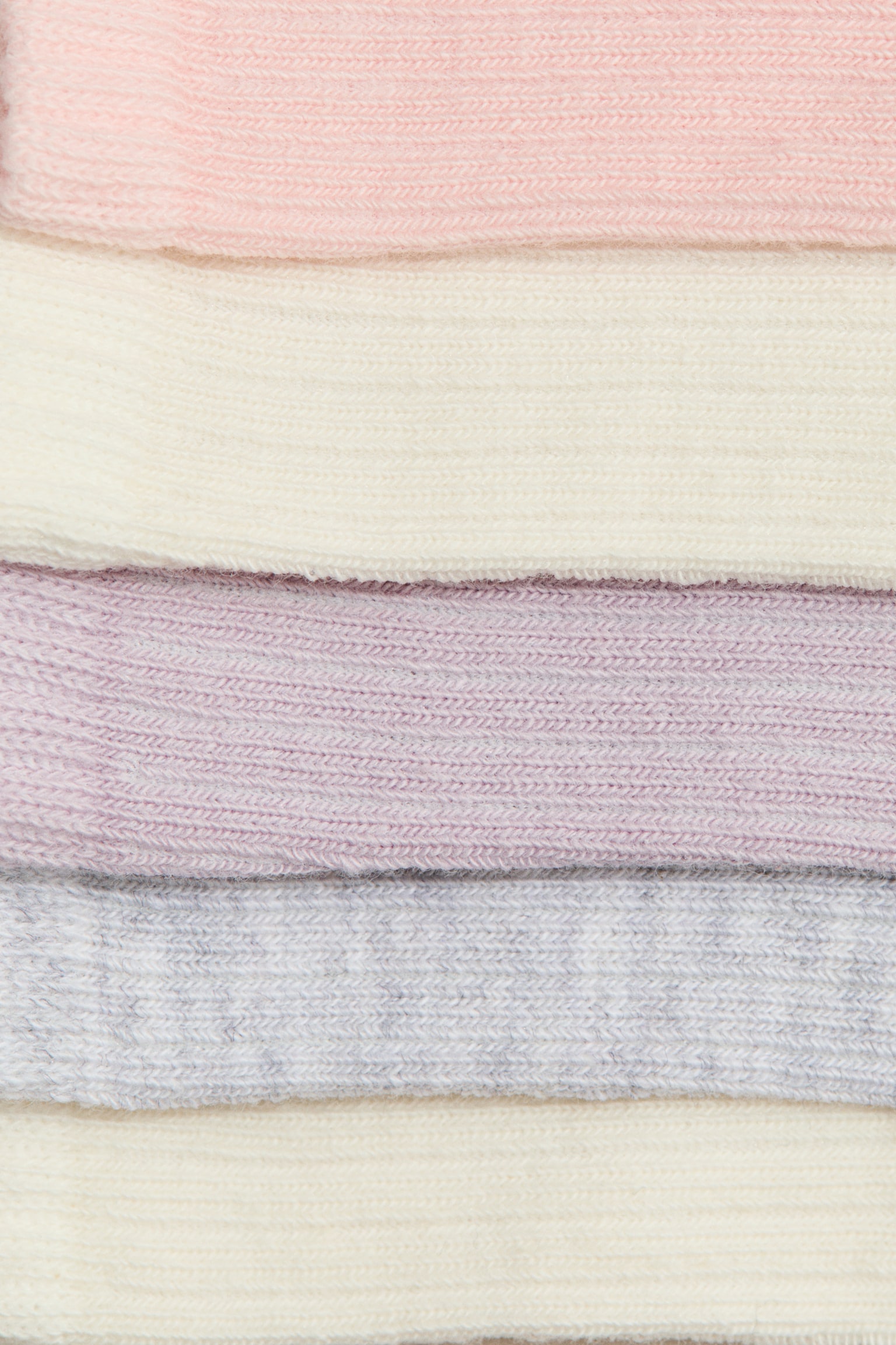 5-pack socks - Light pink/Cream/Green/Black/White/Blue/White/Grey/Beige/Grey - 2