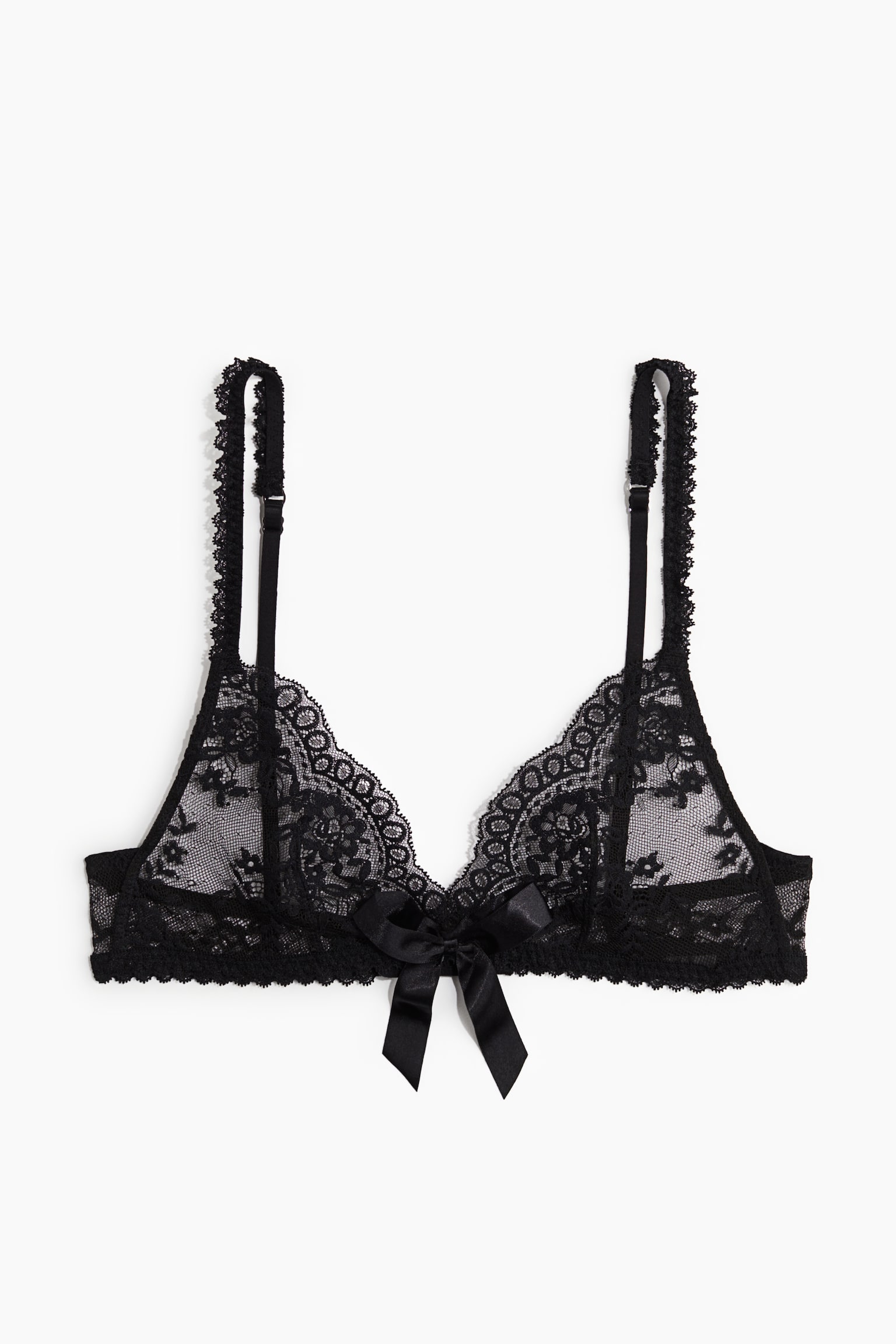 Soft lace bra - Black/Dark red - 2