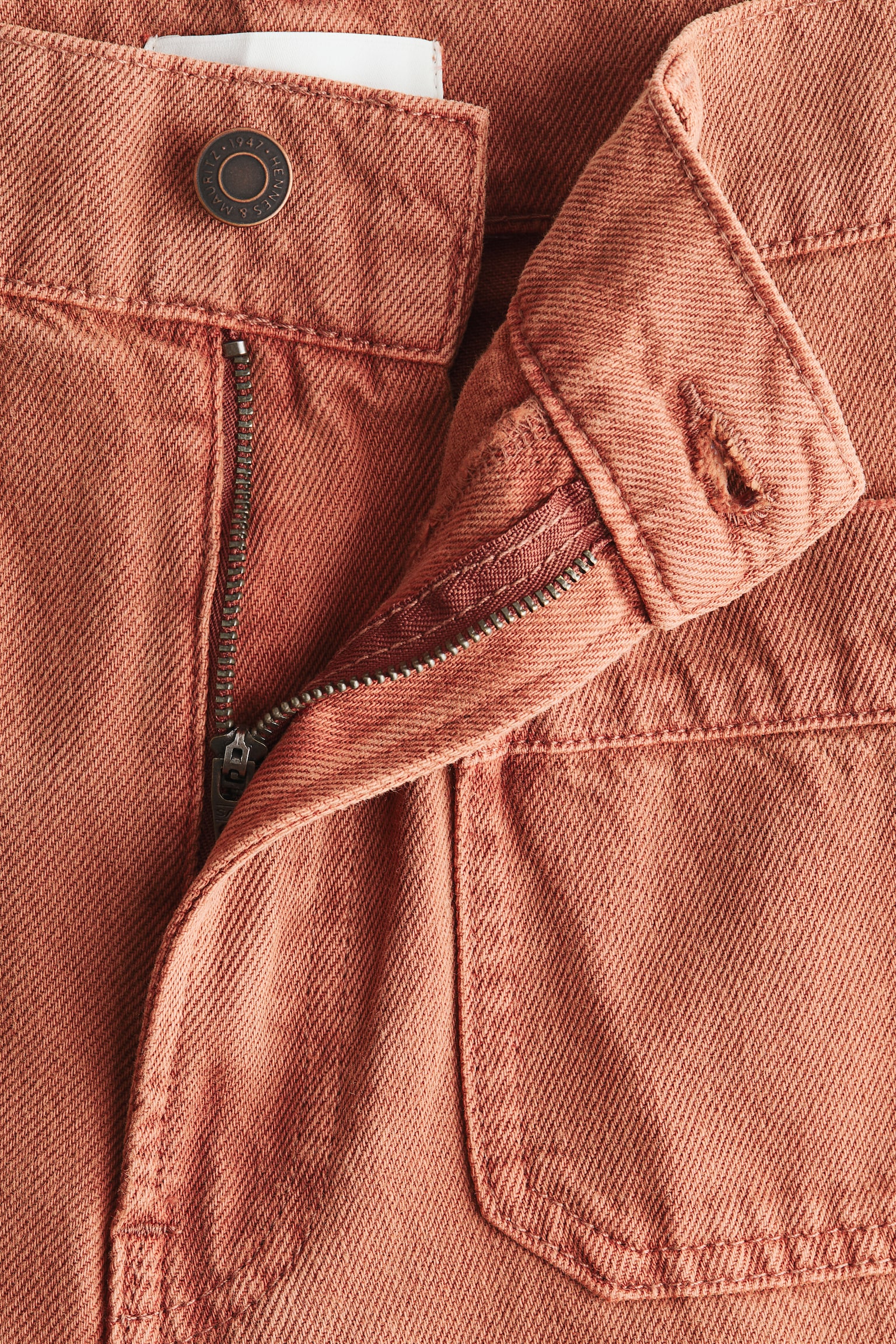 Straight High Jeans - Τερακότα - 3