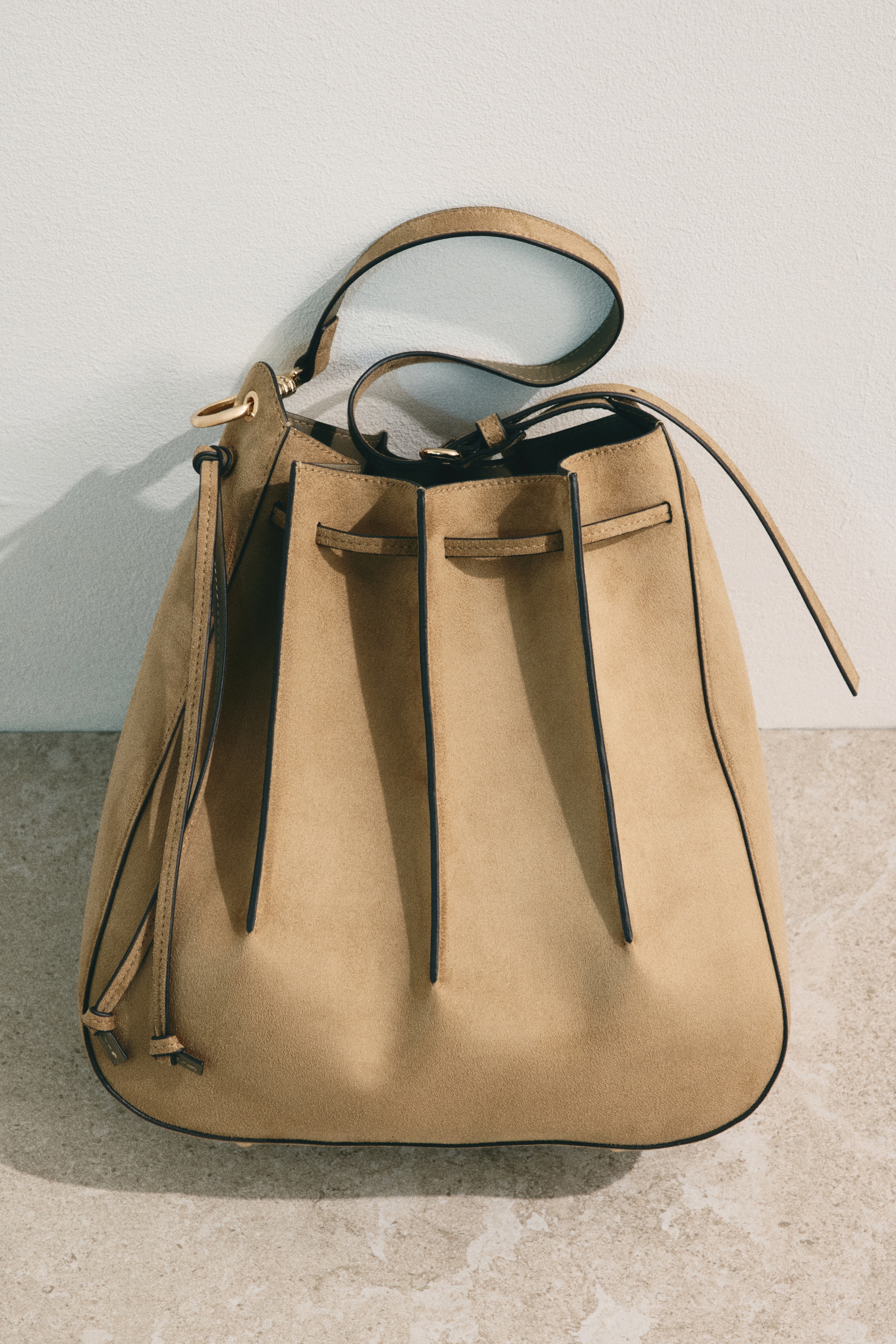 Torba za rame sa faltama - Beige/Smeđa