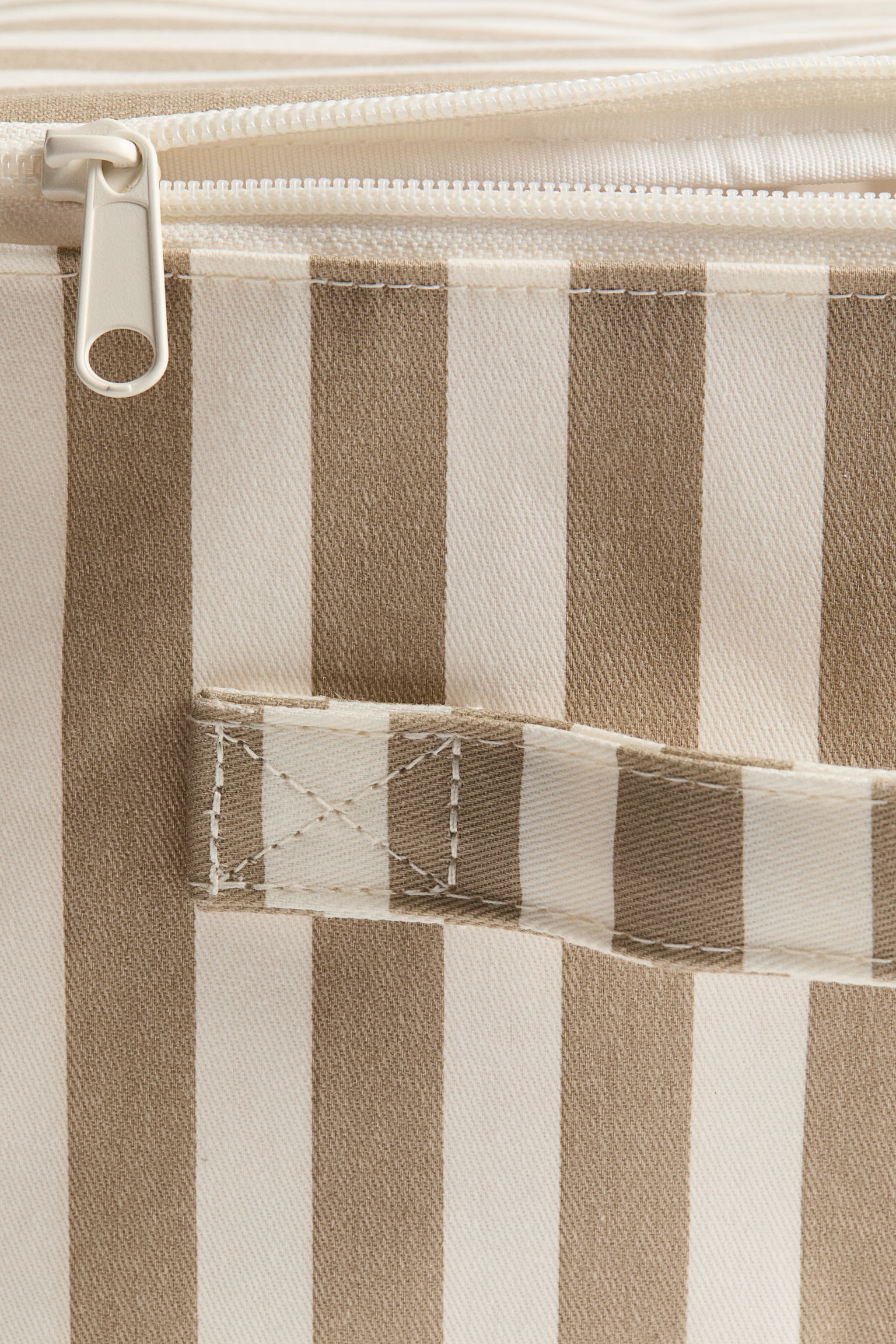 סלסילת אחסון עם מכסה לצעצועים - בז'/פסים/Light beige/אפור כהה/ירוק/פסים - 3