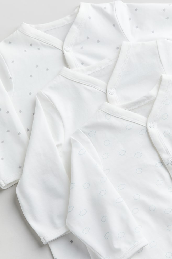 Lot de 3 pyjamas avec pieds - Blanc/étoiles - 3