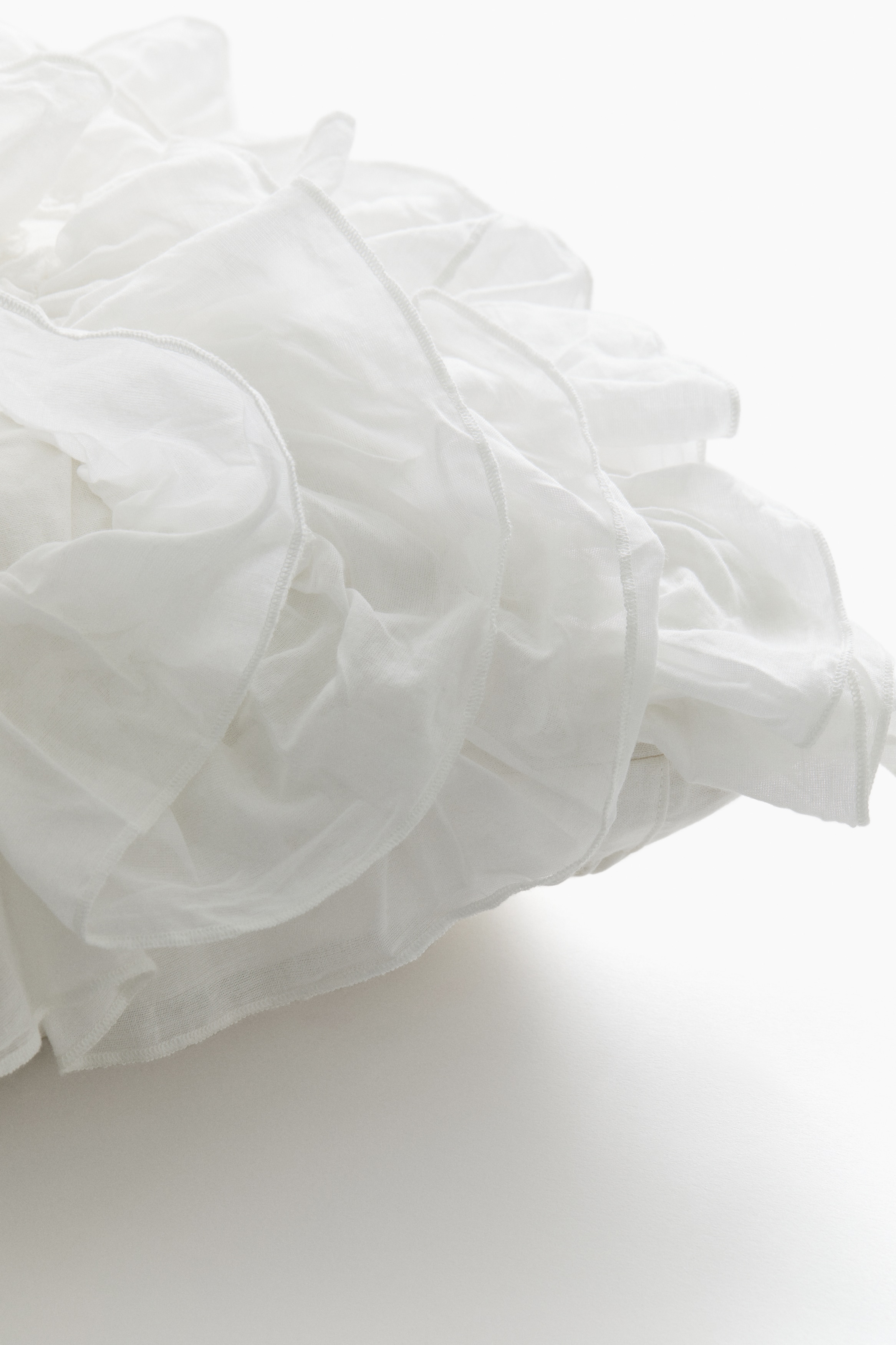 Ruffled Cotton Cushion Cover