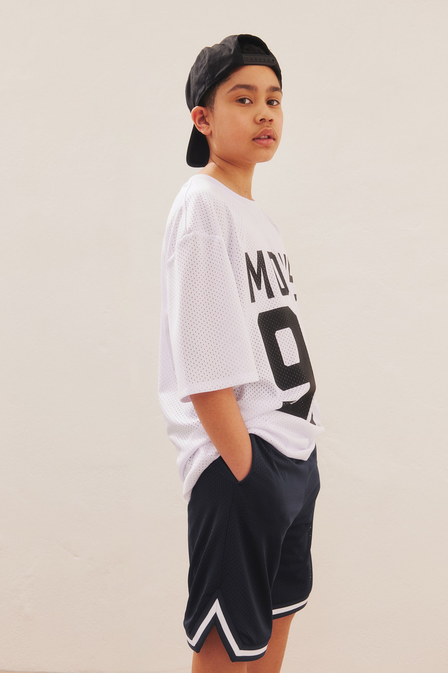 Basketball shorts in DryMove™ - Navy blue/Black/Green - 1