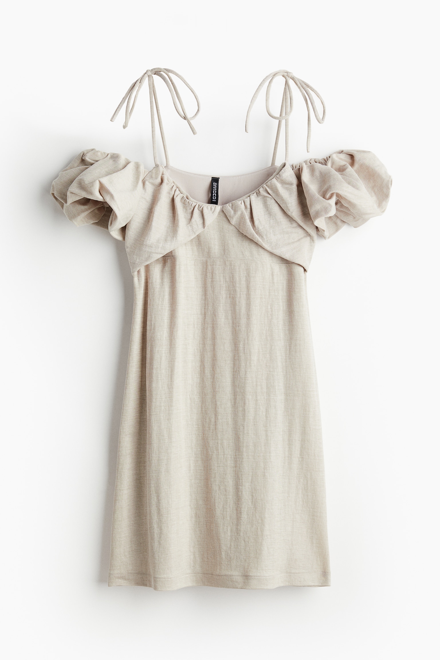 Layered Cold Shoulder Dress - Light greige - 2