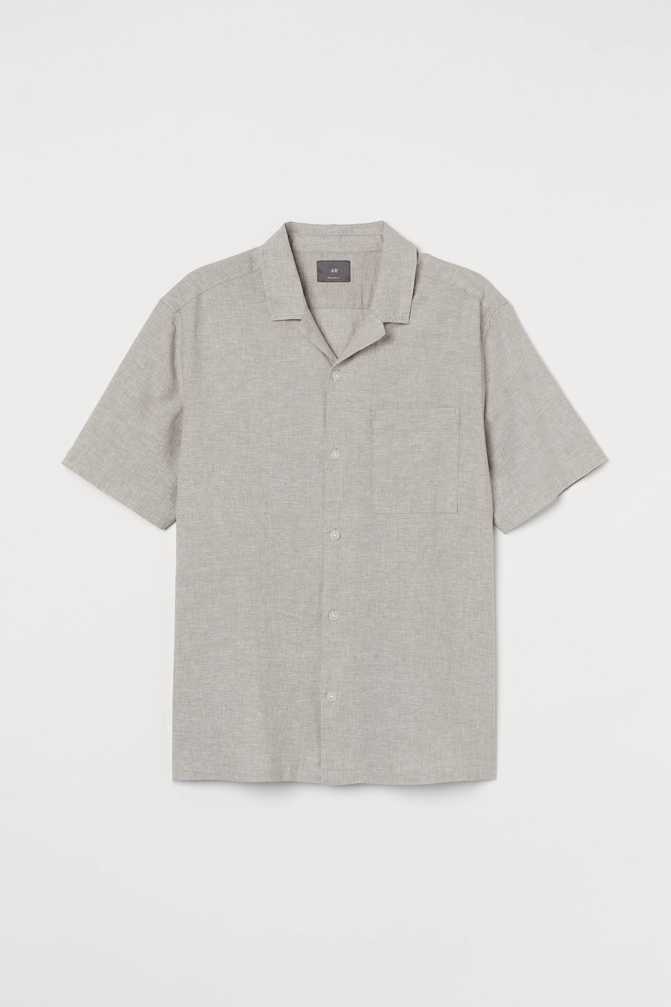 Xem ảnh lớn hơn: Áo sơ mi linen pha Regular Fit - Màu be - Men | H&M VN 1