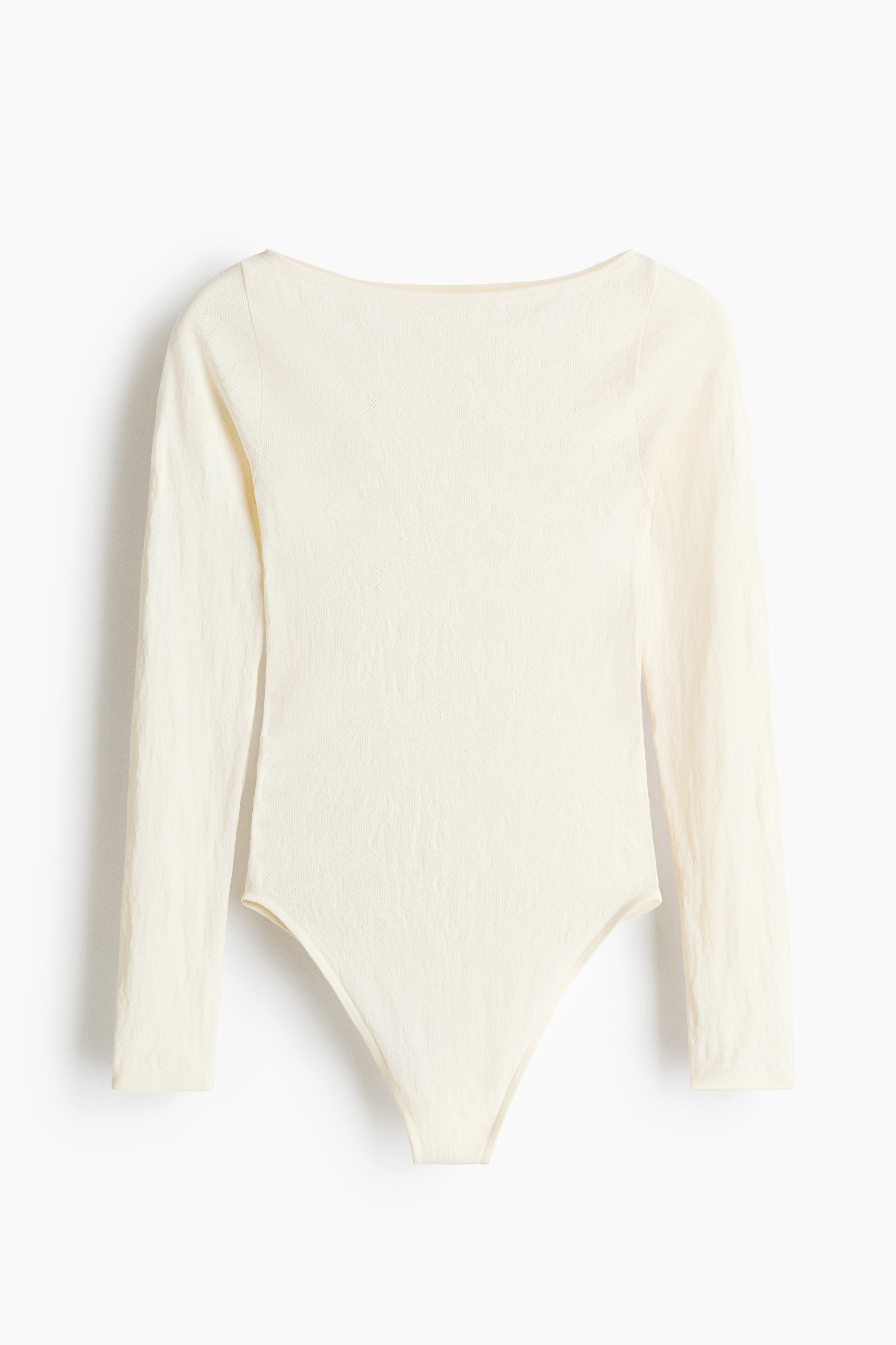 Koronkowe body Seamless - Kremowy/Czarny