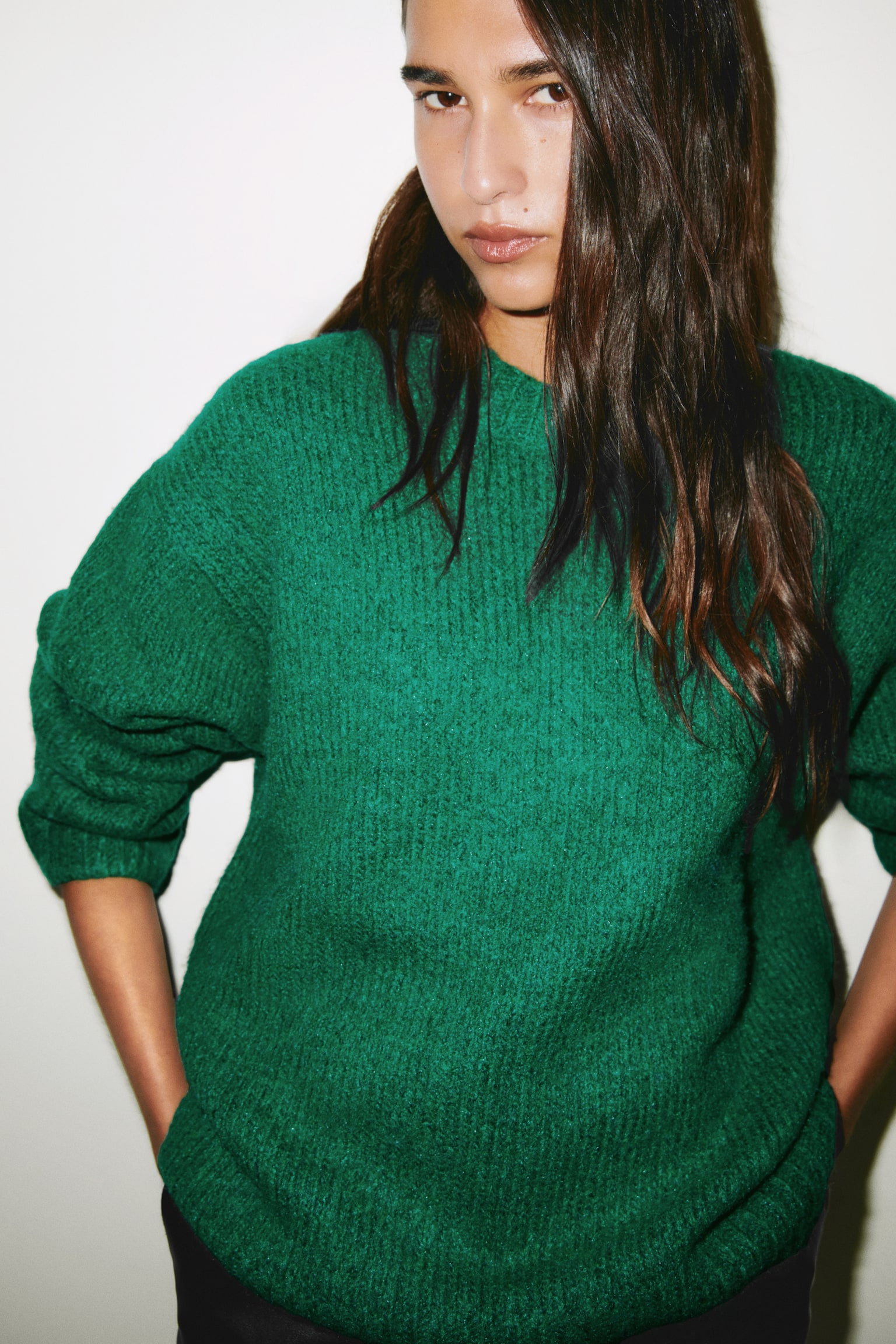 Fine-knit jumper - Dark green - 2