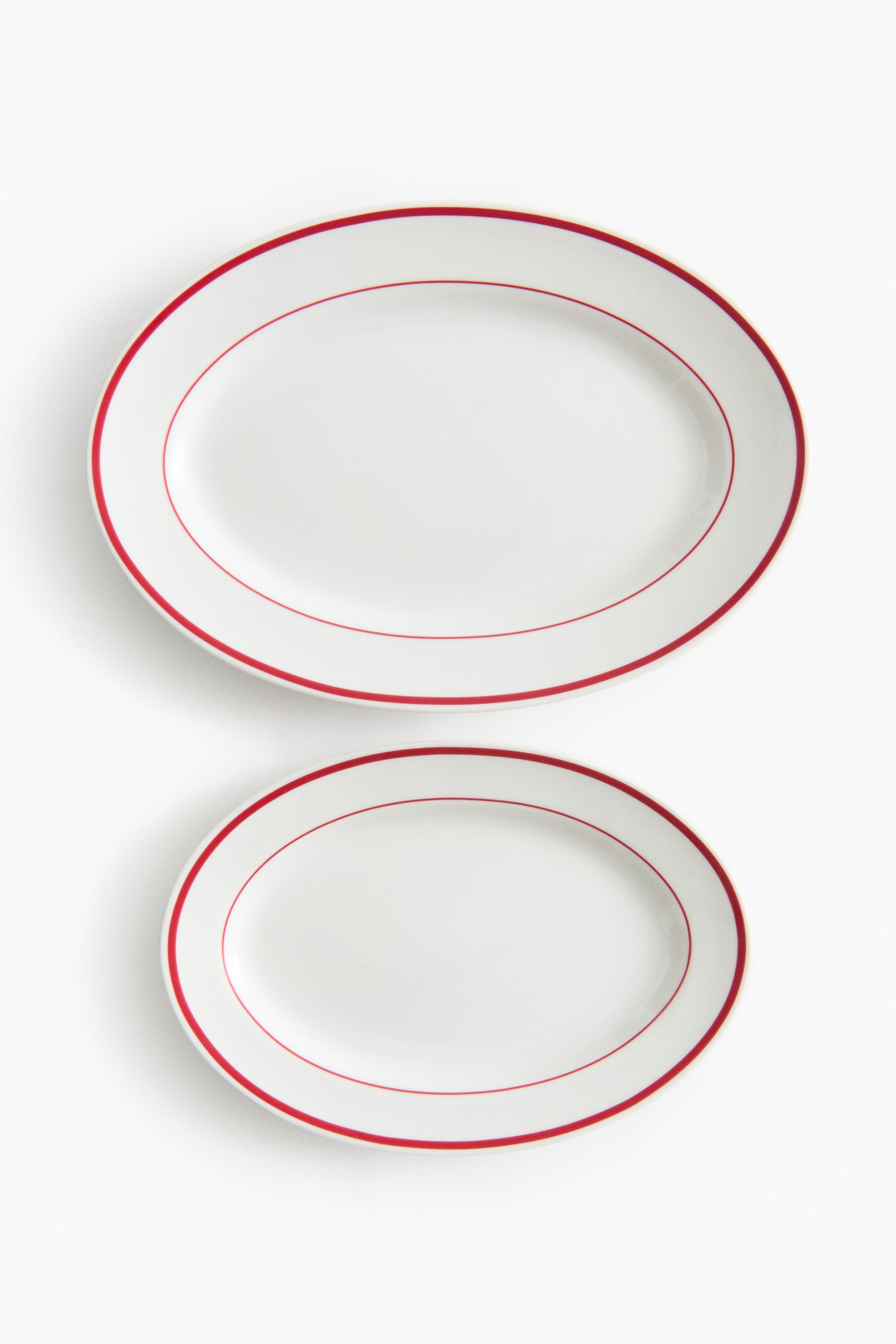 Ver imagen más grande: Pack de 2 fuentes de porcelana - Blanco/Rojo - HOME | H&M ES 2