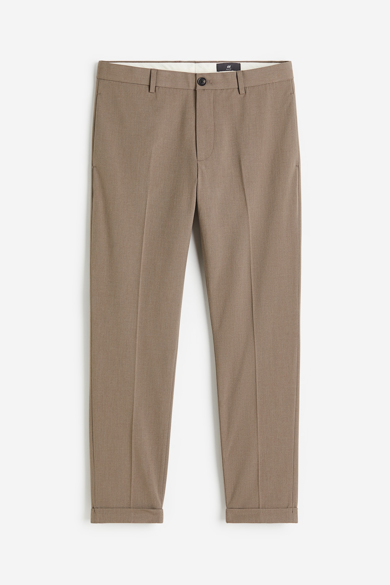 Slim Fit Cropped suit trousers Beige Men H&M GB