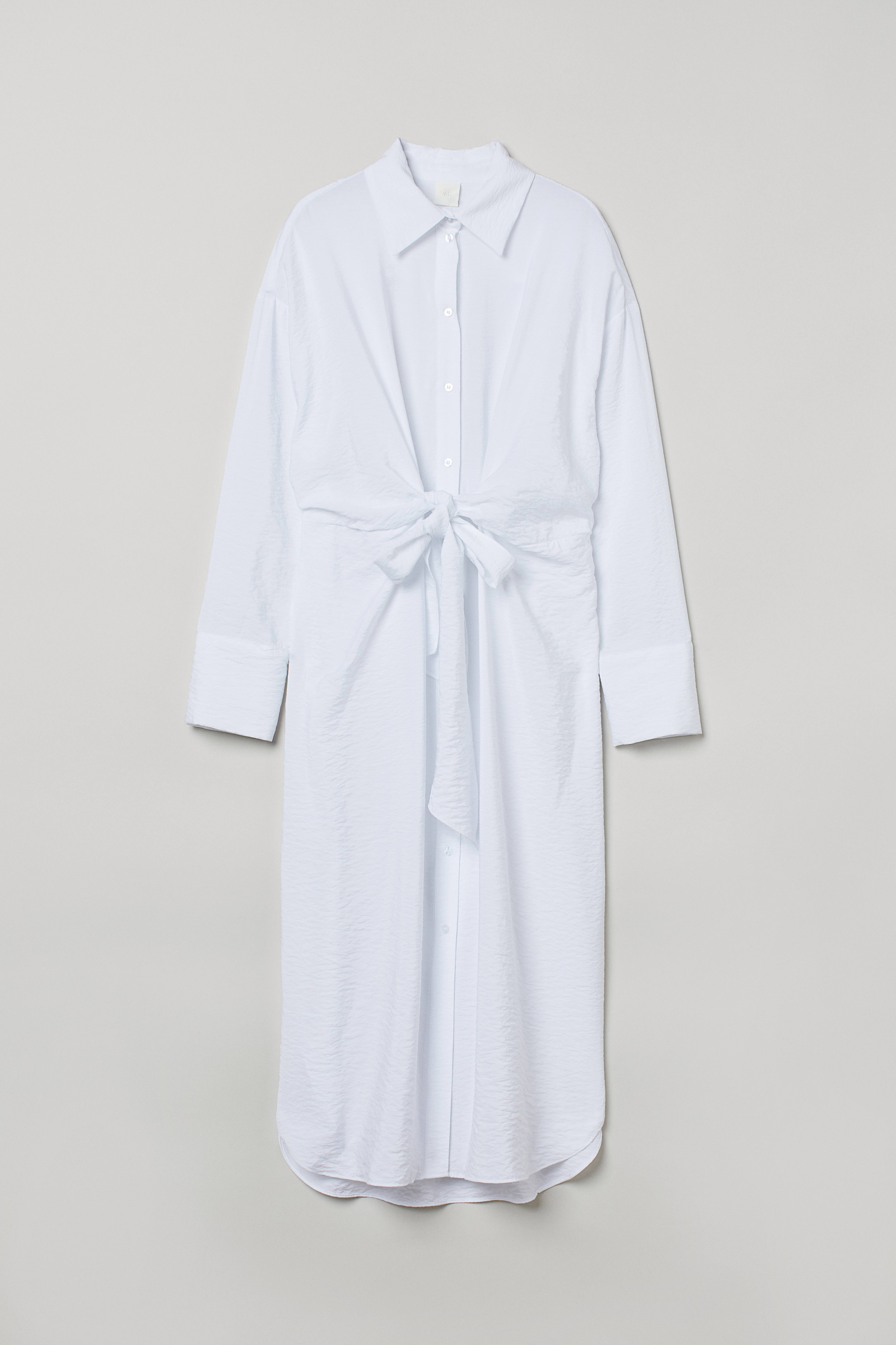 H&m white shops shirt dress