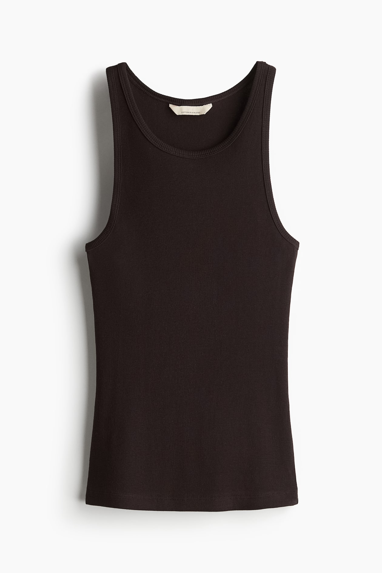 Ribbed Silk-Blend Tank Top