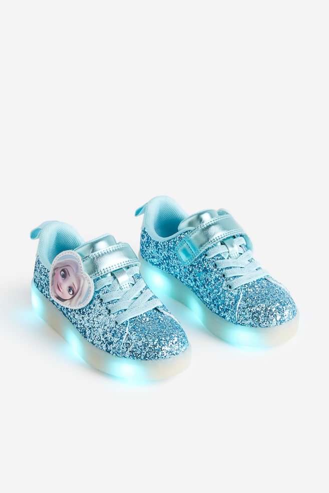Blinkade sneakers med glitter - Turkos/Frost - 1