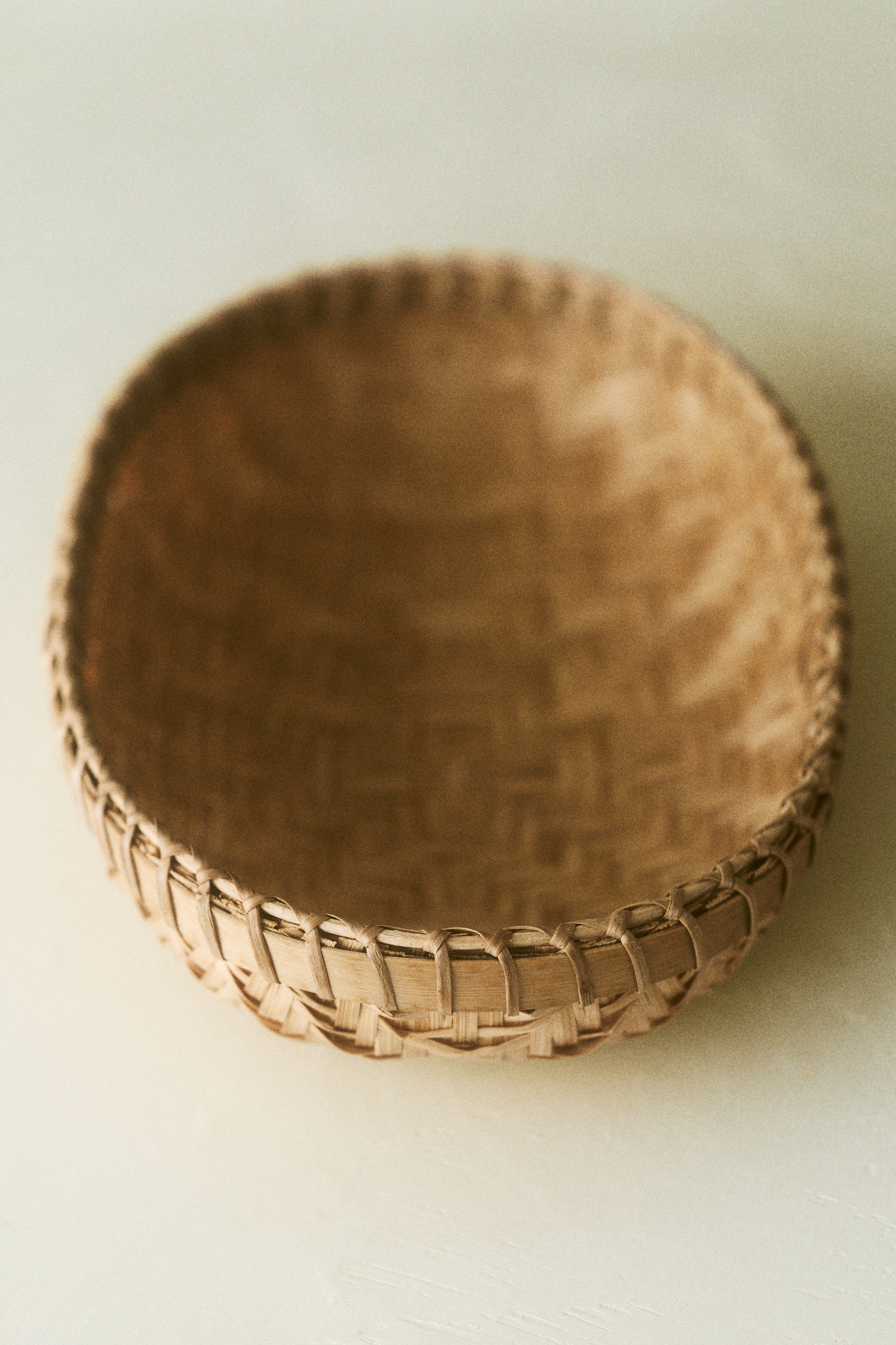 Οβάλ καλαθάκι από μπαμπού - Μπεζ